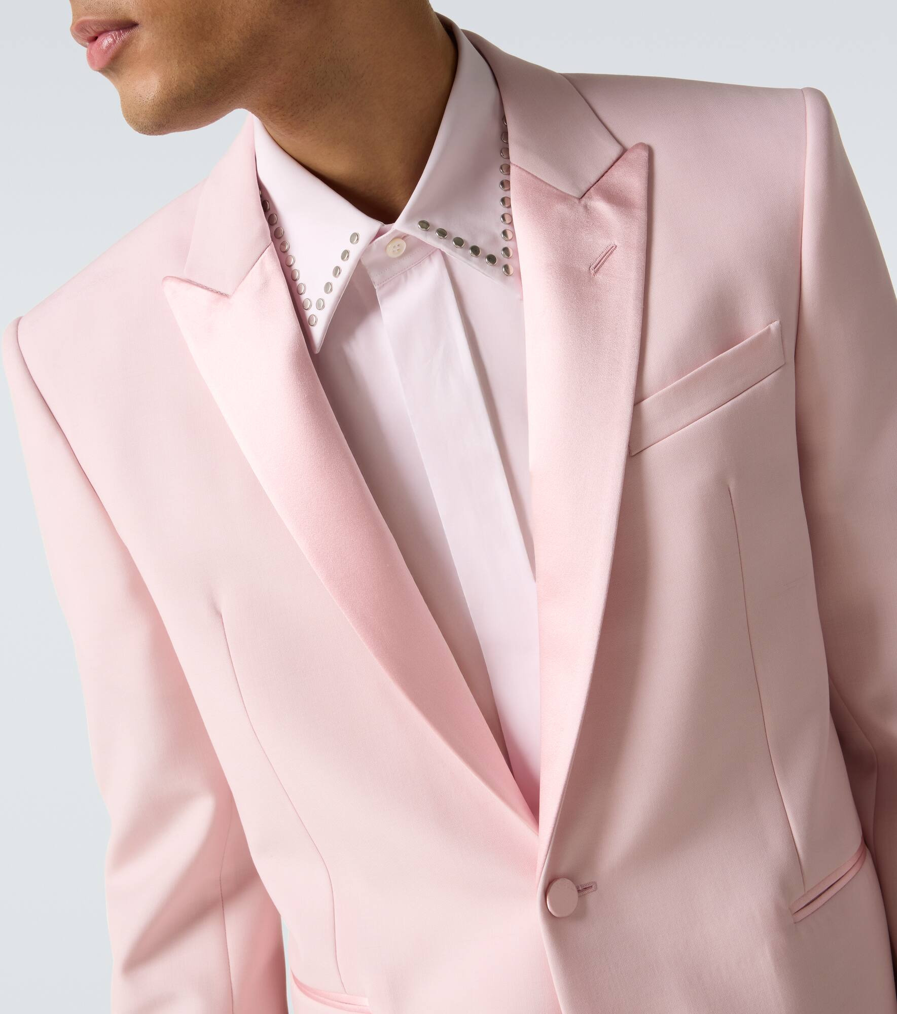 Silk-trimmed wool and mohair blazer - 6