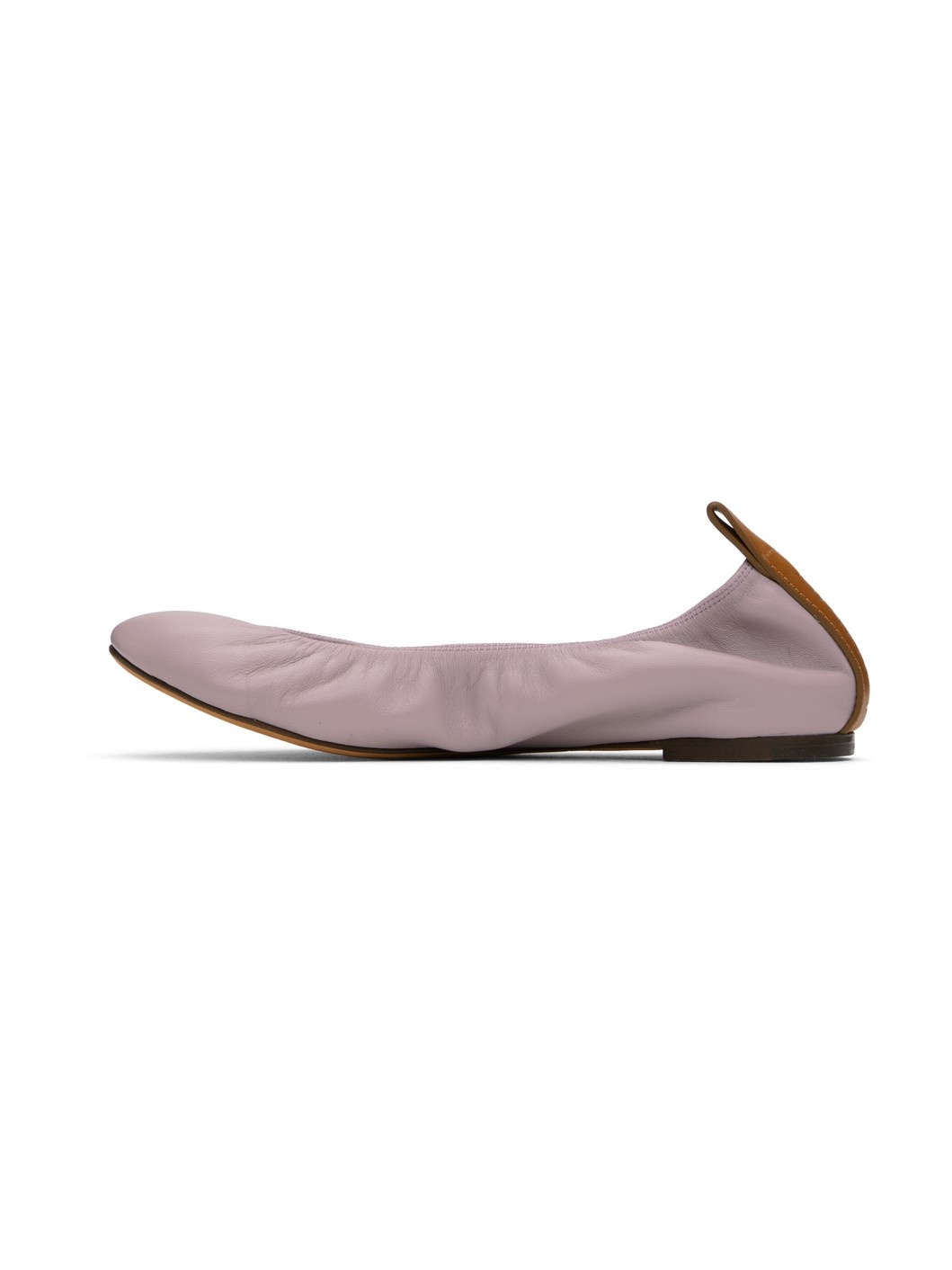 Purple Leather Ballerina Flats - 3