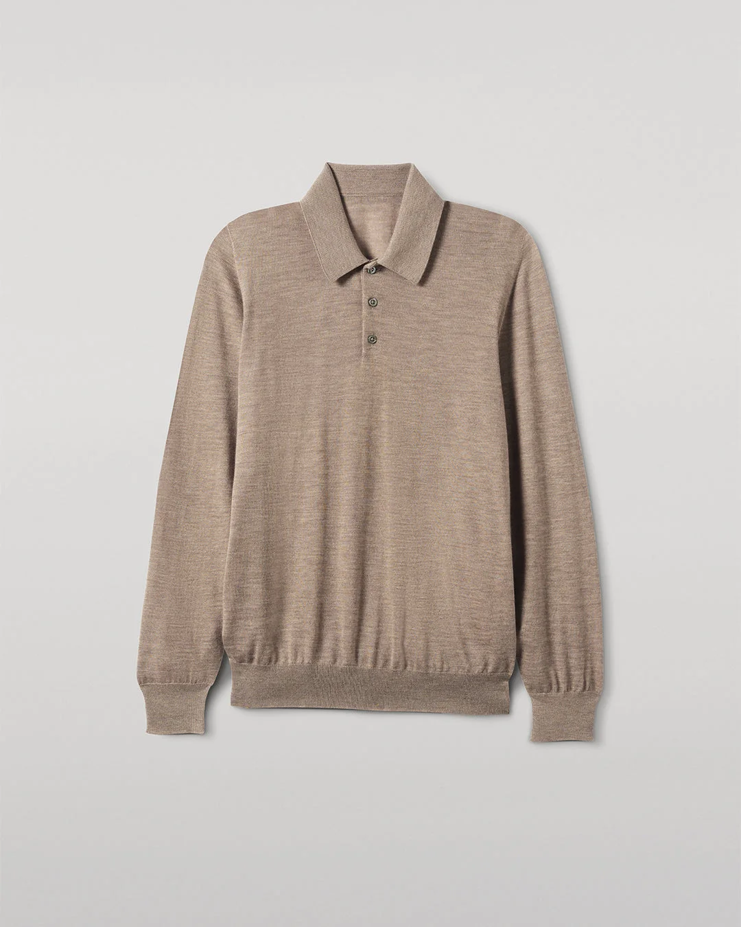 Fin Light Brown Cashmere Polo Shirt - 1