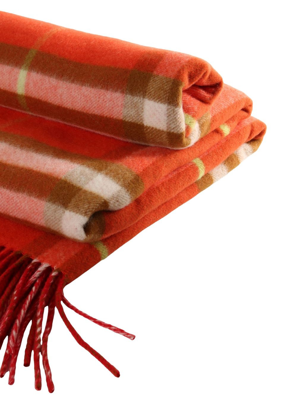 checked fringed scarf - 3