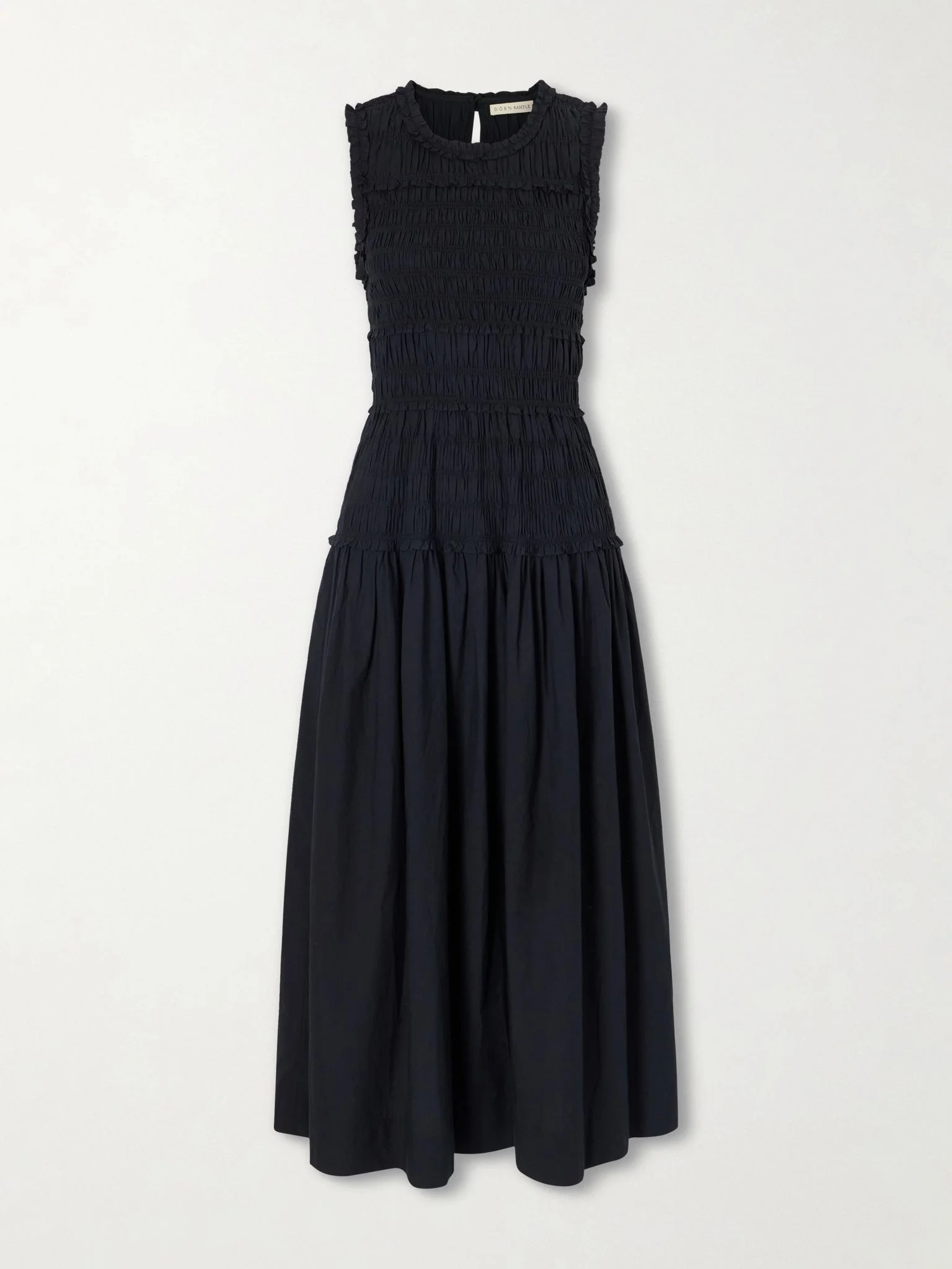 Mallory cotton-poplin midi dress Black - 1