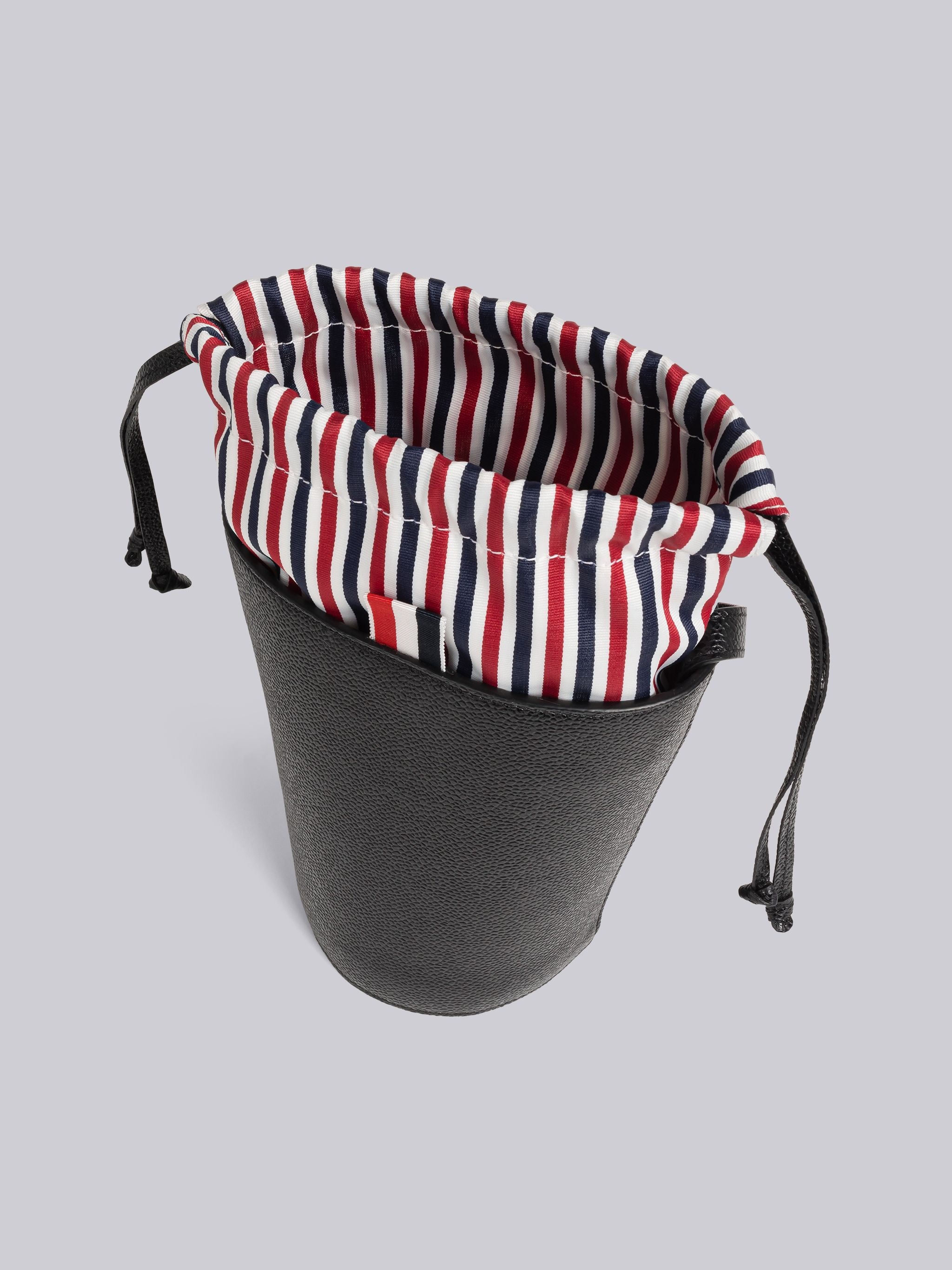 Pebble Grain Leather Mini Bucket Bag - 5