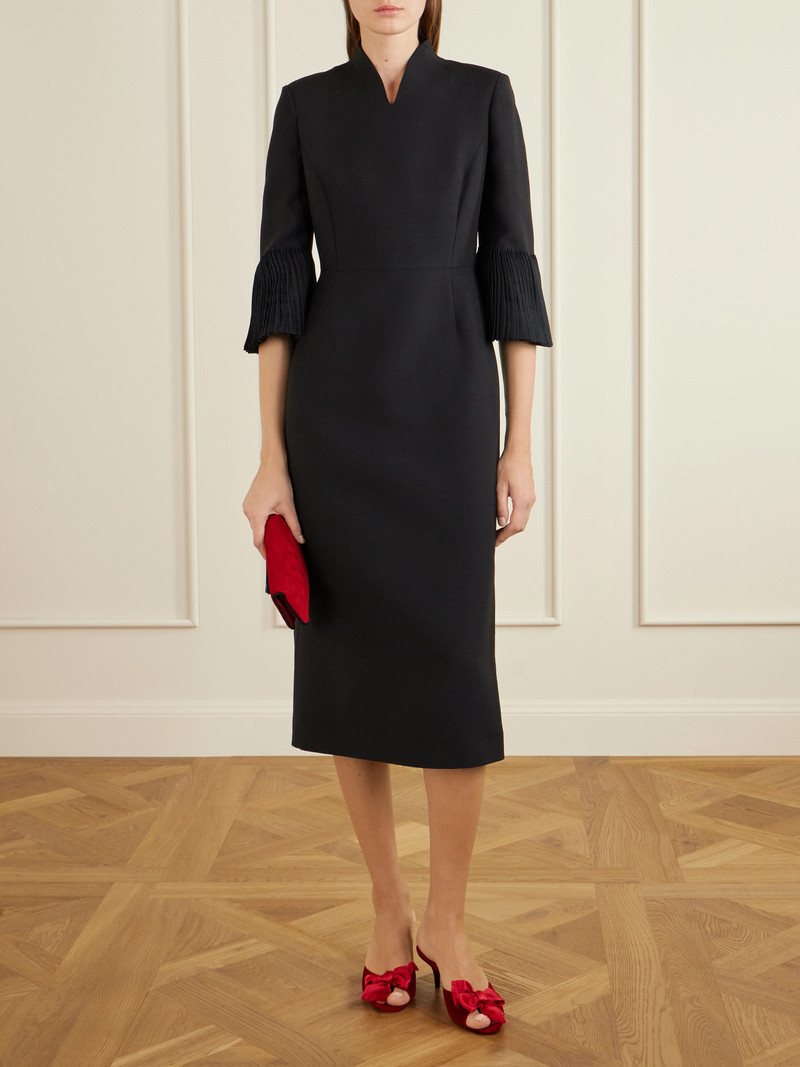 Valentino Marie A 55 Bow-detailed Satin-trimmed Velvet Mules outlook