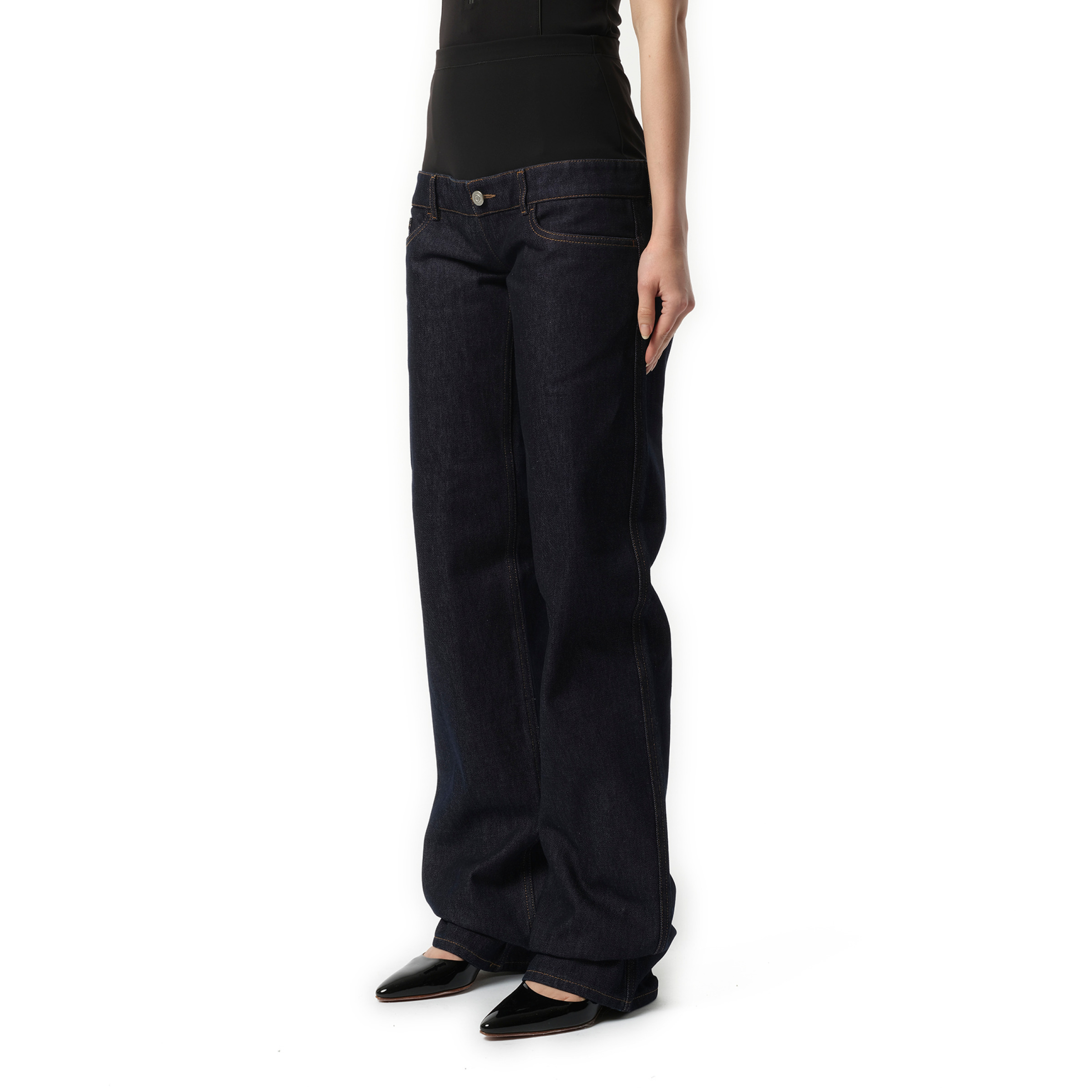 Jersey Hybrid Denim Trouser in Blue Raw - 5
