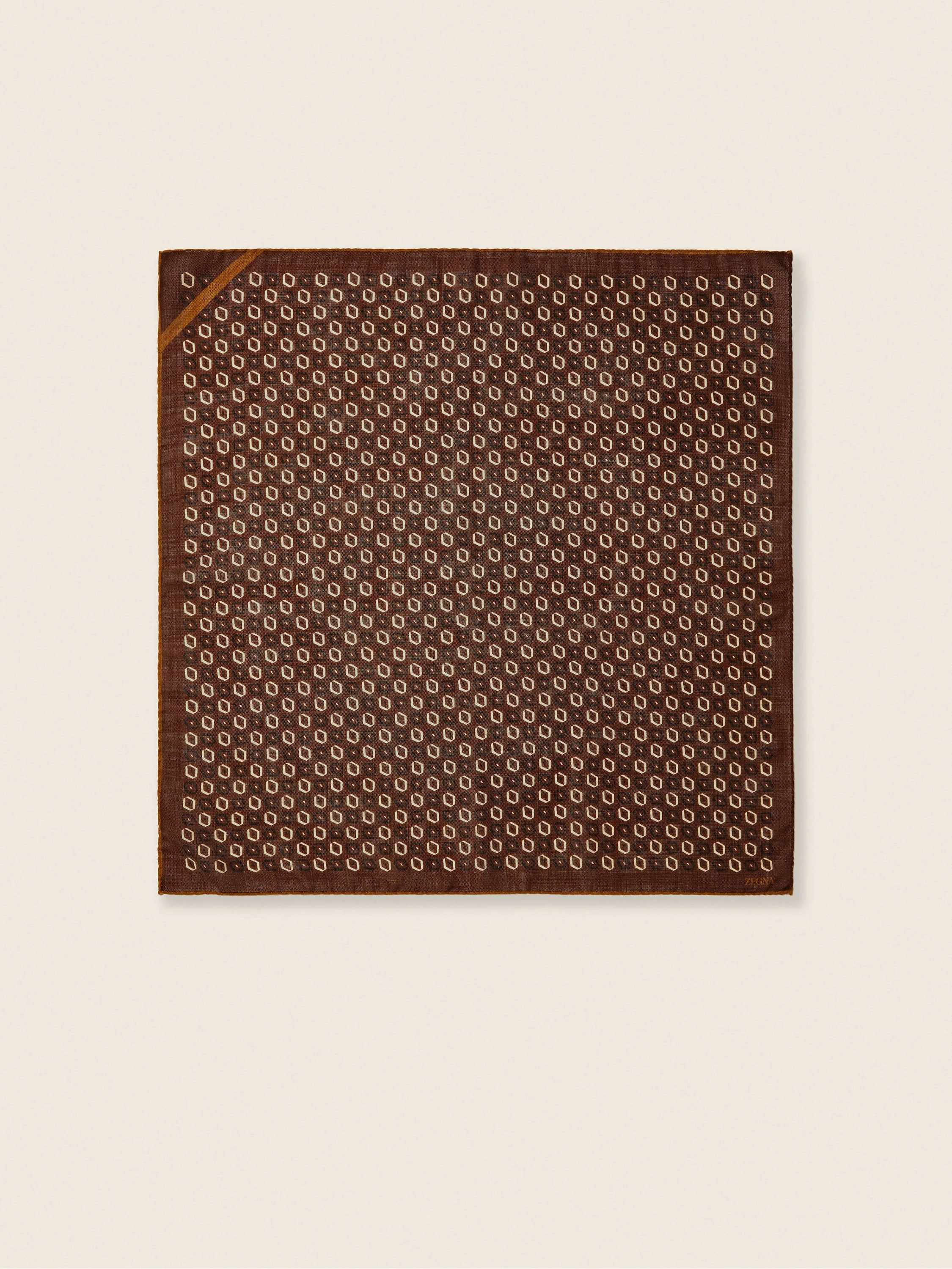 DARK BROWN WOOL FOULARD - 1