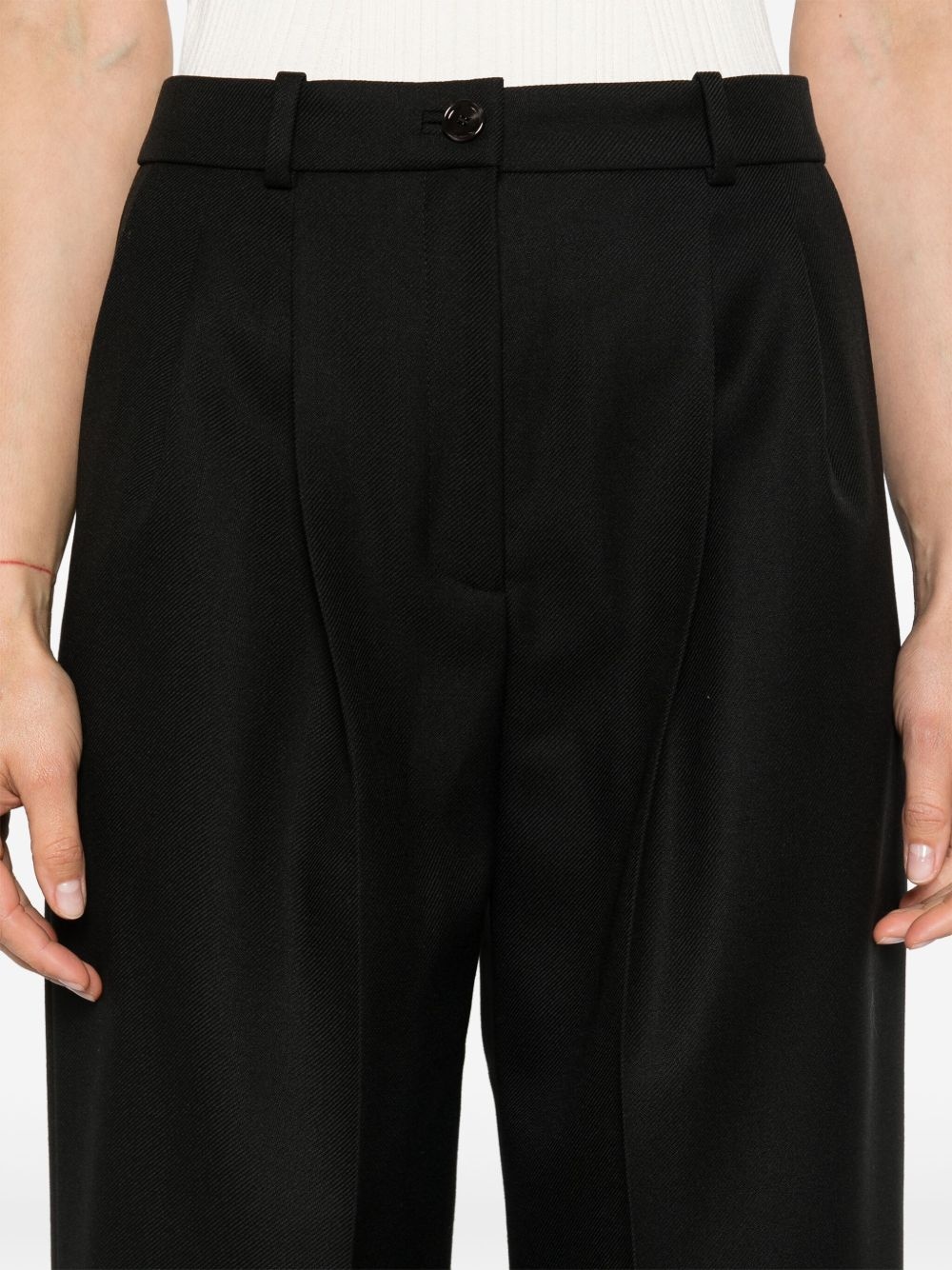 pleat-detailed virgin wool trousers - 5