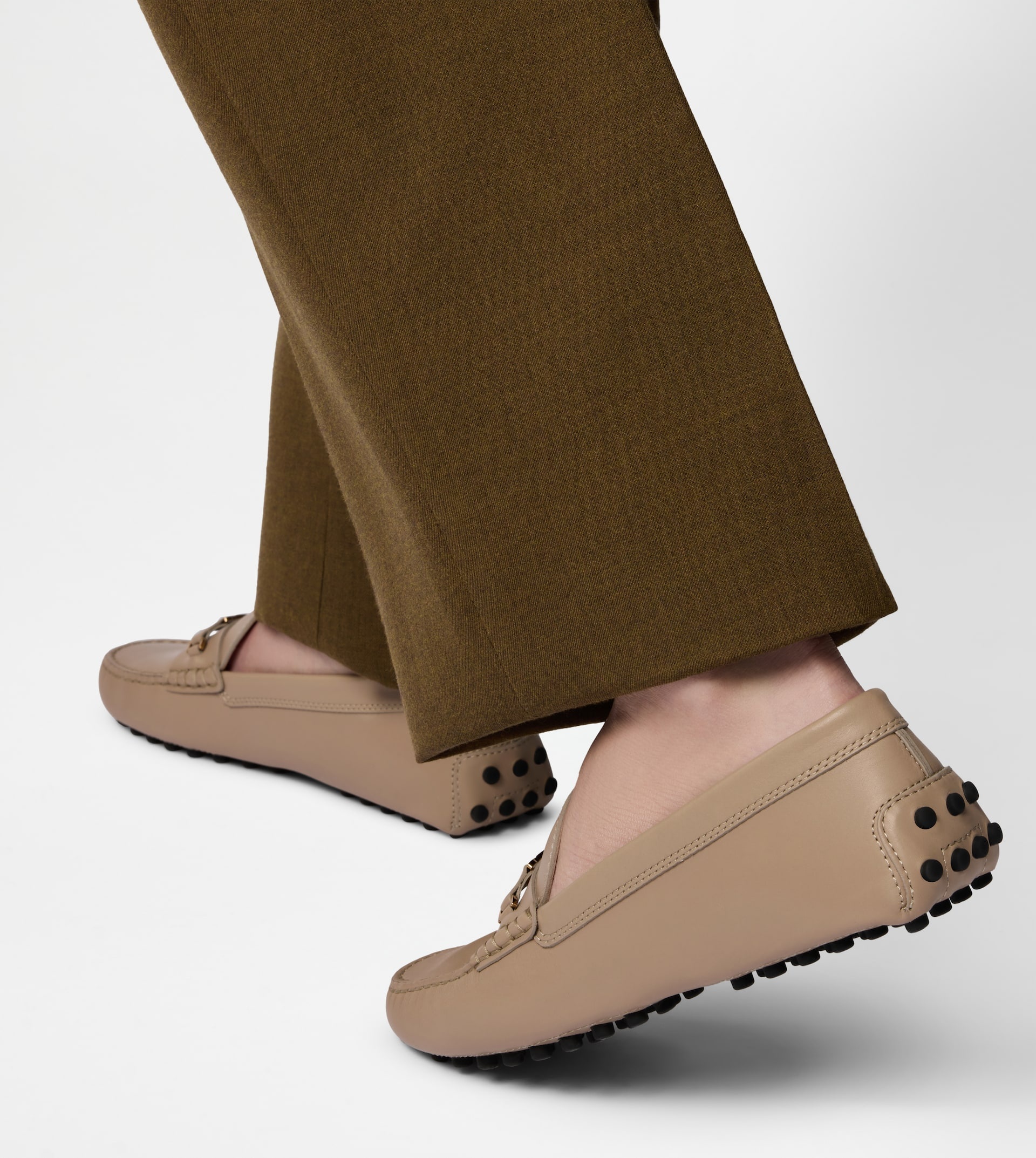 GOMMINO DRIVING SHOES IN LEATHER - BEIGE - 7