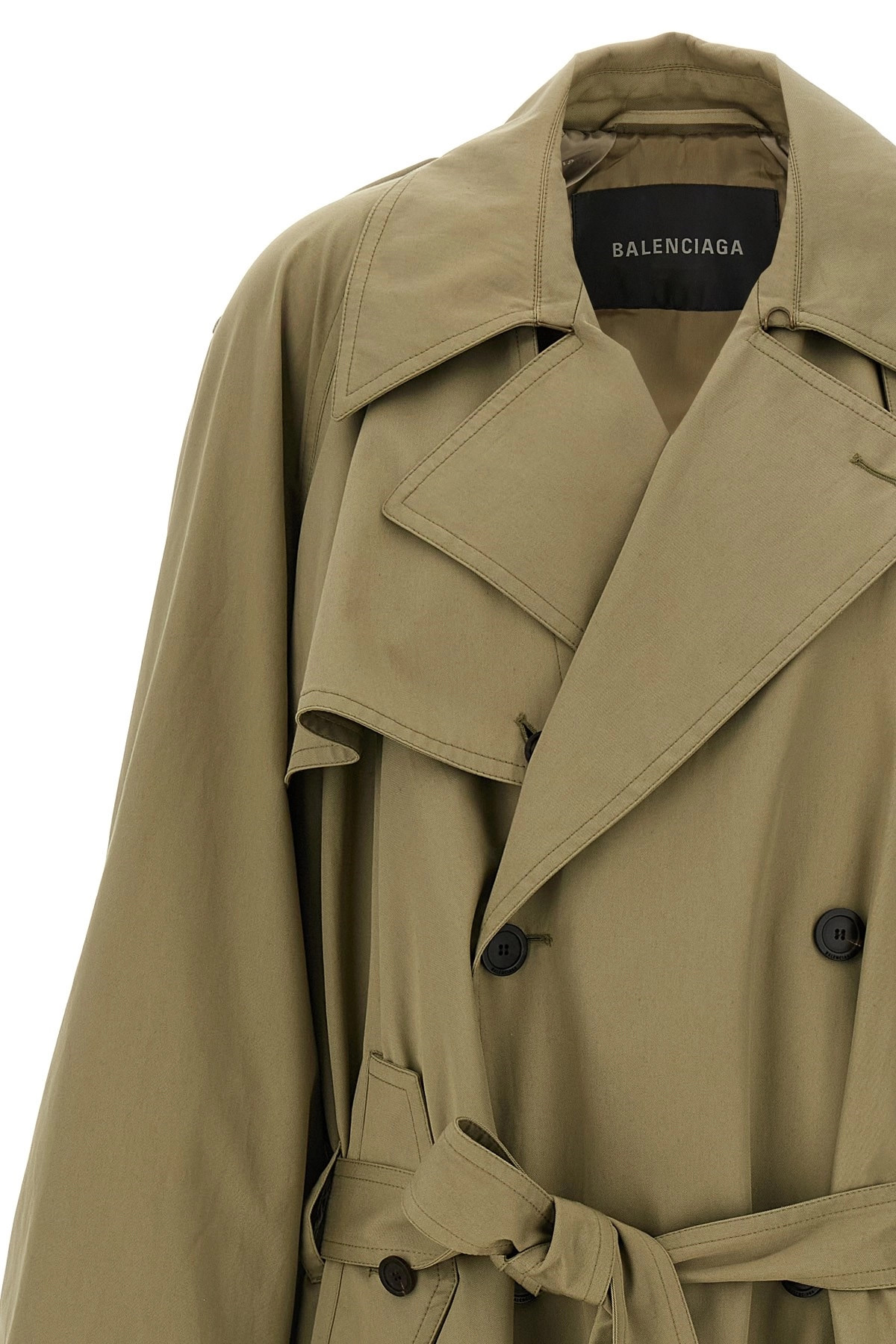 'Draped Neck' trench coat - 3