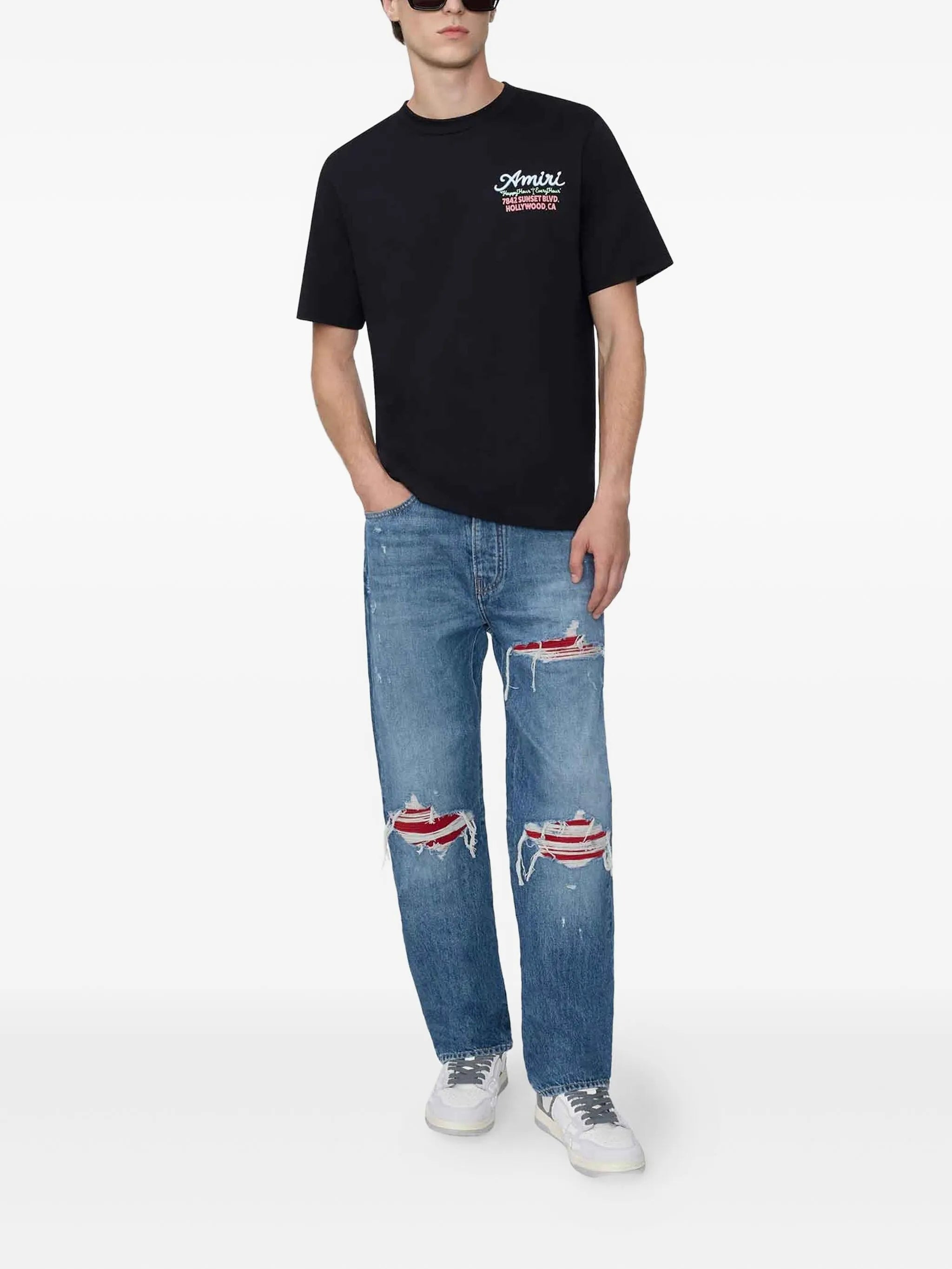 Amiri Distressed Ripped-knees Denim Jeans - 3