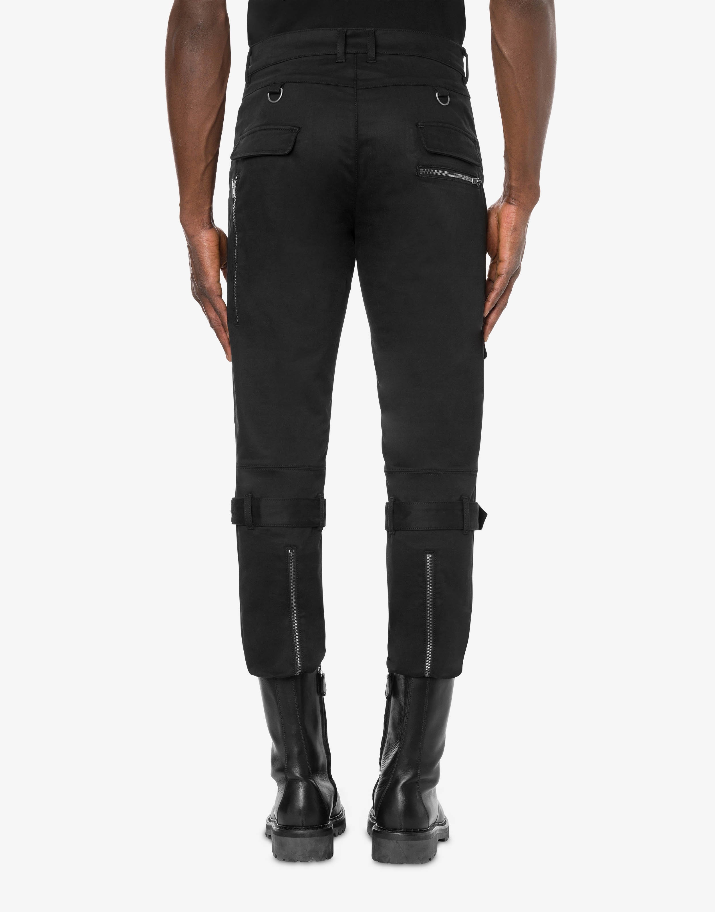 MATT SATIN MULTI-POCKET TROUSERS - 3