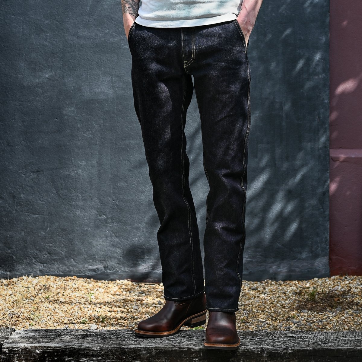 IH-728-IND 14oz Selvedge Denim Work Pants - Indigo - 4