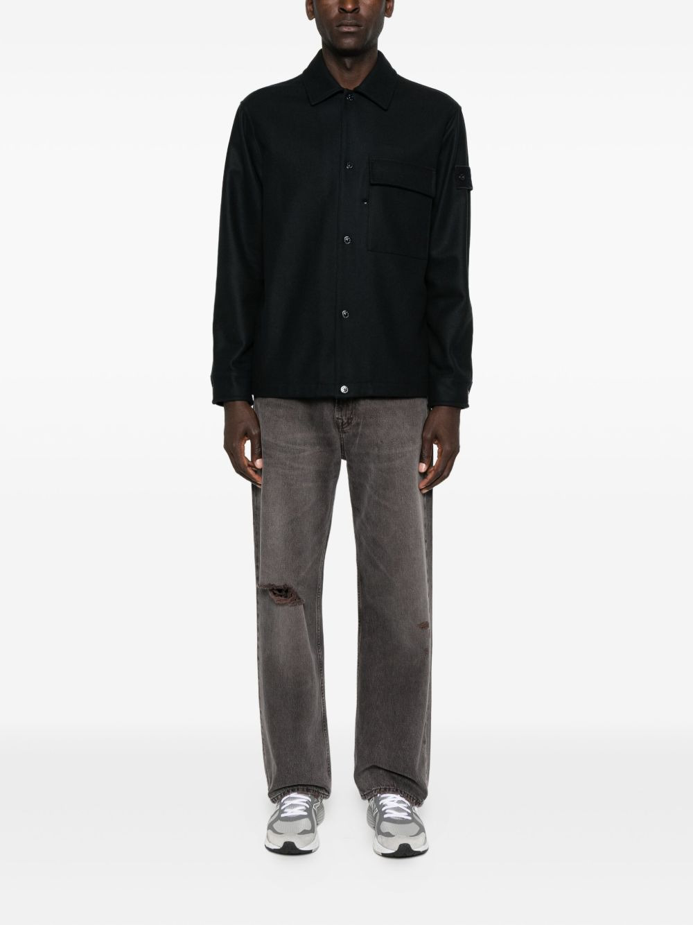 PATCH-POCKET WOOL SHIRT - 3