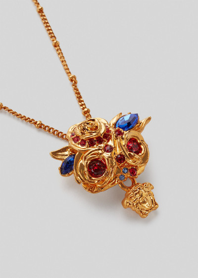 VERSACE Crystal Rose Pendant Necklace outlook