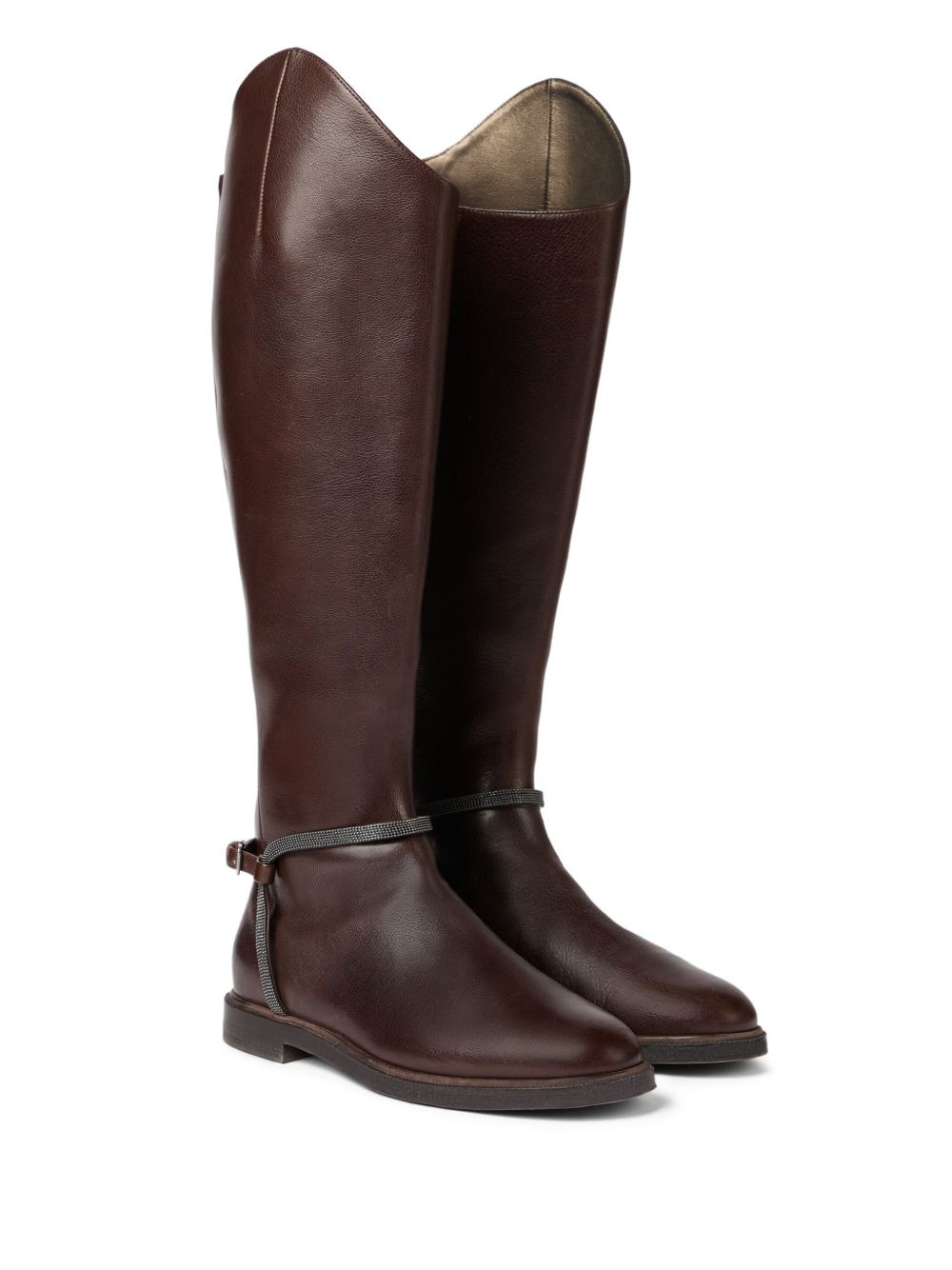 buckle-strap leather boots - 3