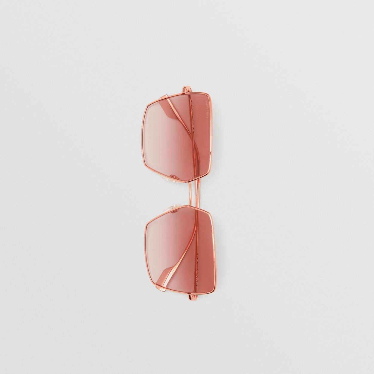Icon Stripe Detail Square Frame Sunglasses - 4