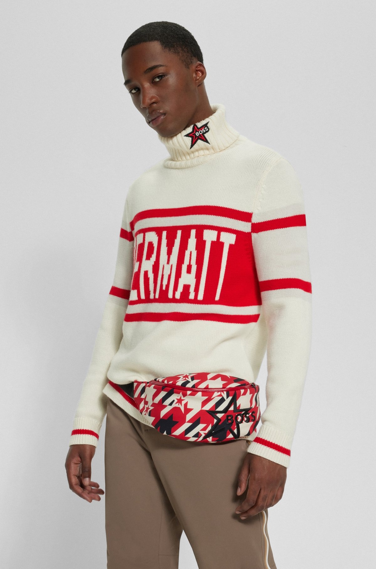 BOSS X PERFECT MOMENT VIRGIN-WOOL SWEATER WITH 'ZERMATT' INTARSIA - 2