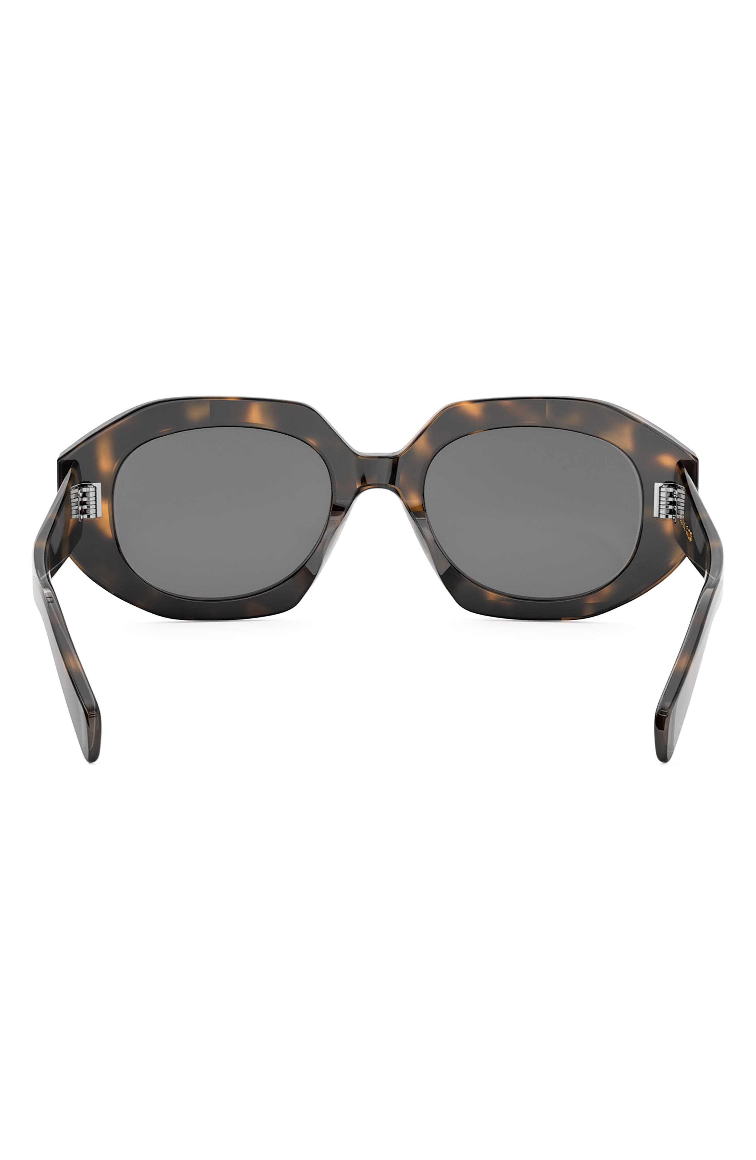 CELINE Bold 3 Dots 52mm Geometric Sunglasses in Blonde Havana /Smoke at Nordstrom - 7
