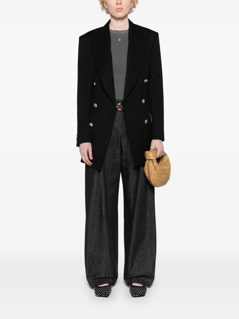 peak-lapels double-breasted blazer - 2