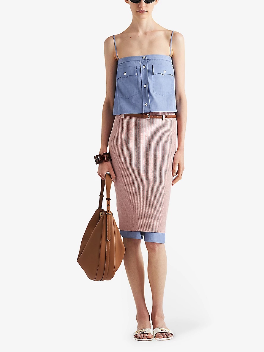 【プラダ・PRADA】Fil-a-fil skirt Prada Fil-à-fil skirt | REVERSIBLE