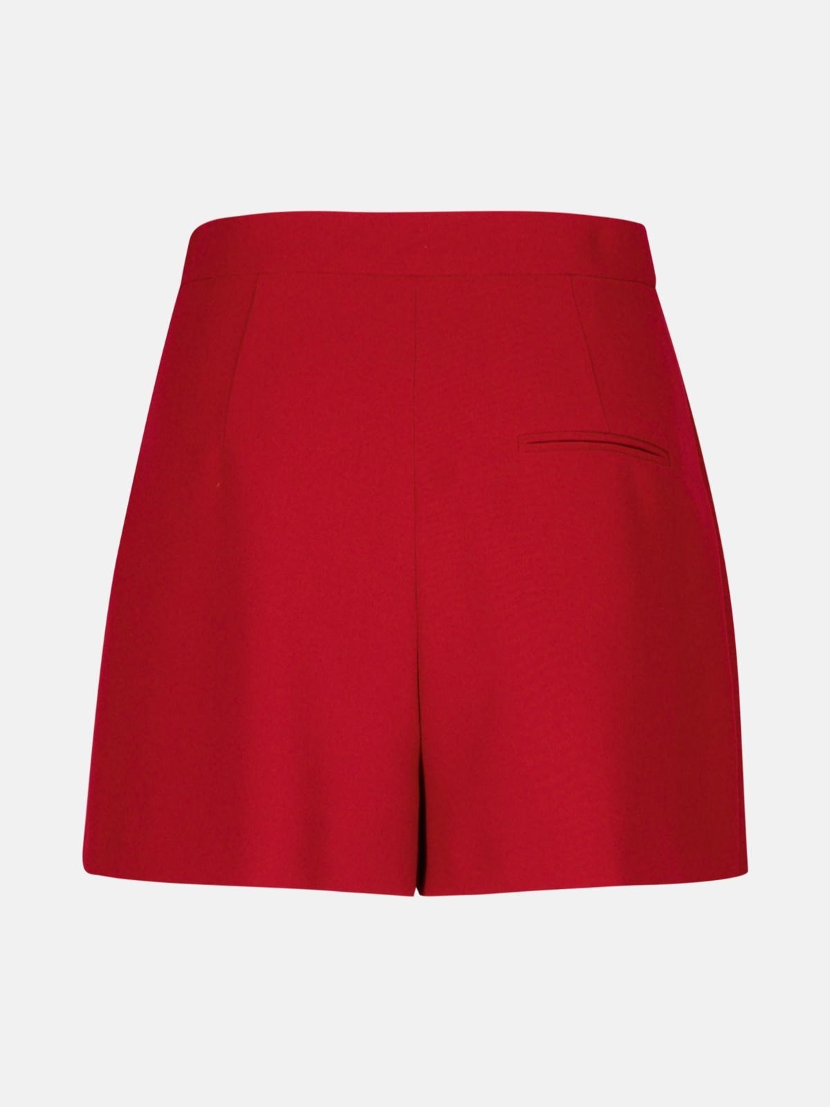 BURGUNDY POLYESTER BLEND SHORTS - 3