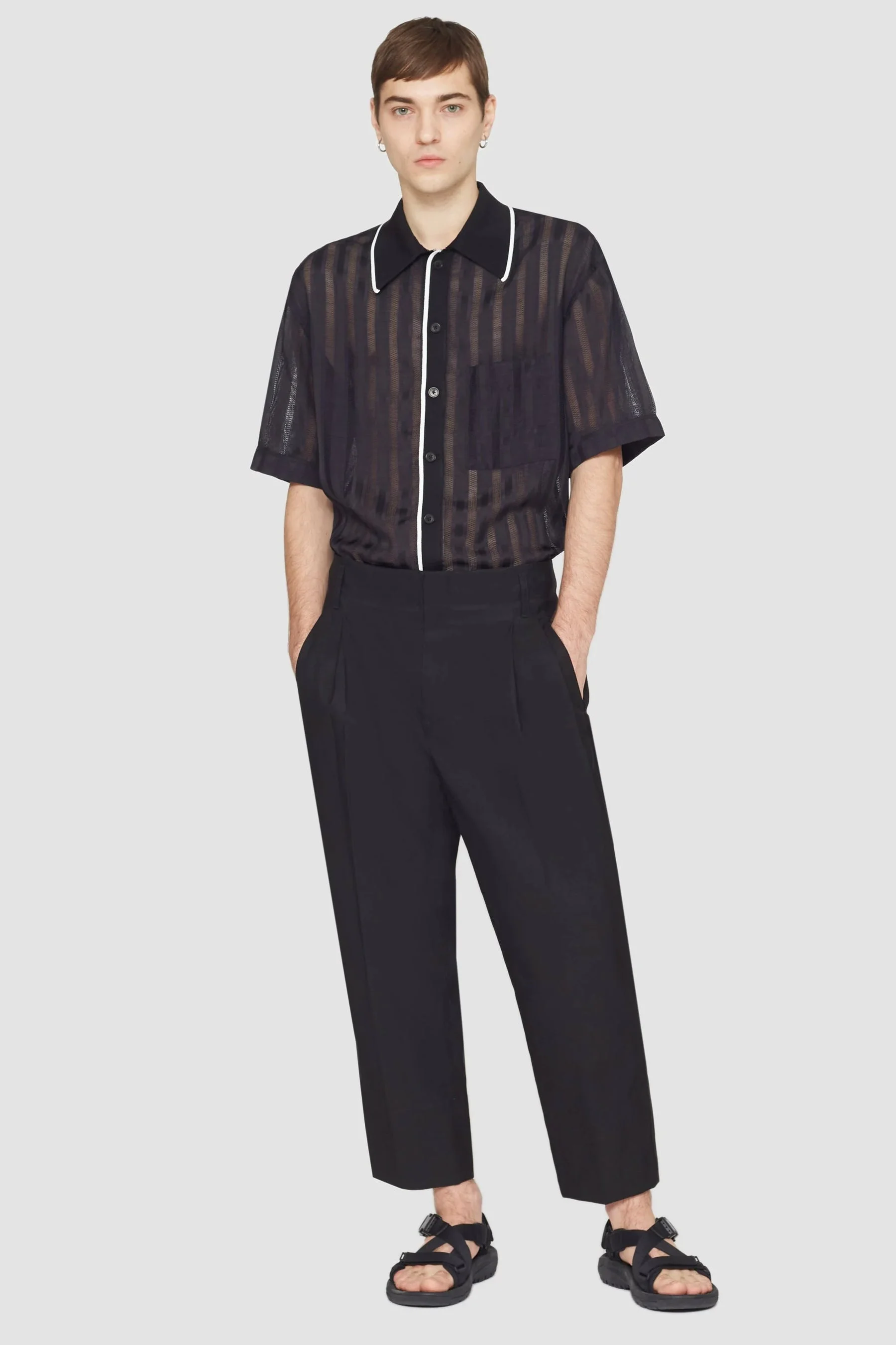 Double Pleat Tapered Trouser - 1