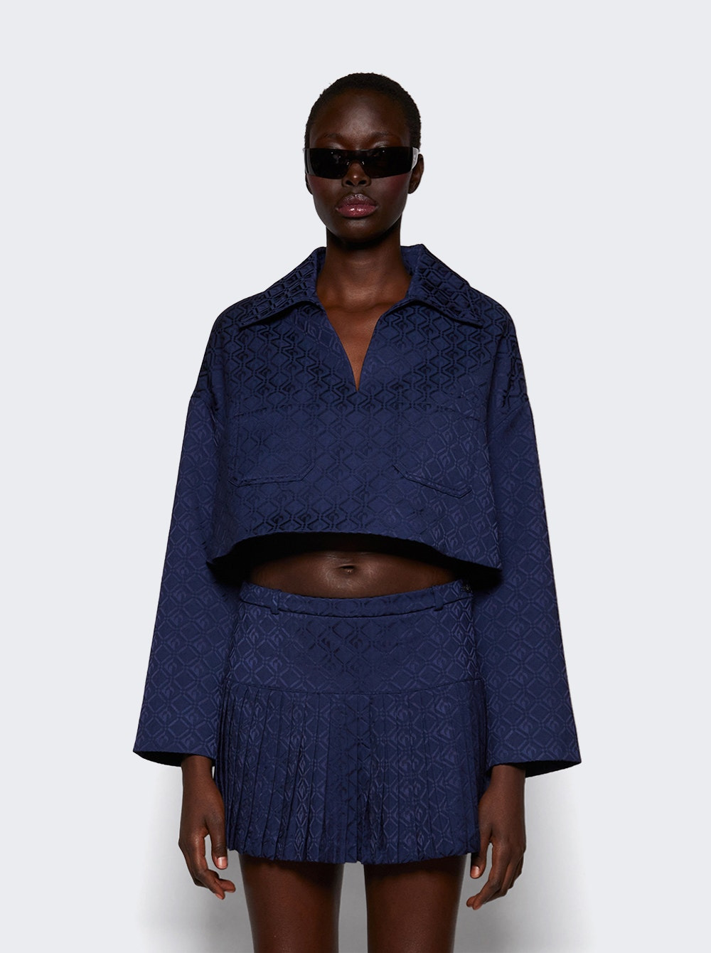 Moon Diamond Jacquard Tailoring Vareuse Navy - 3