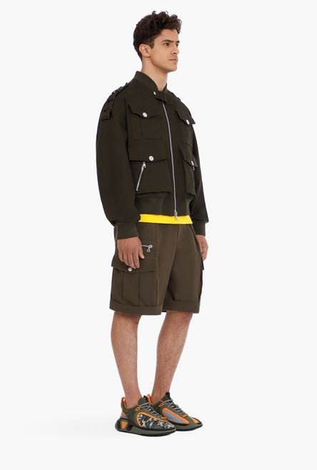 Khaki cotton bomber jacket - 7