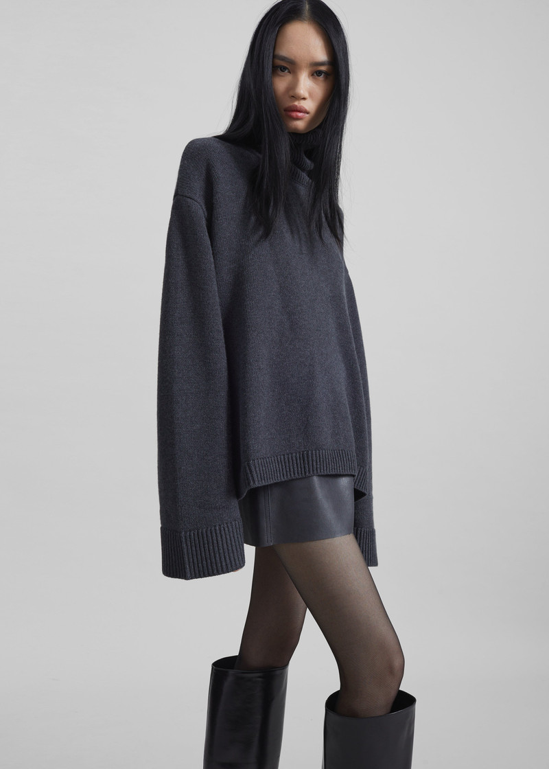 Rhea Trapeze Turtleneck - Charcoal 1
