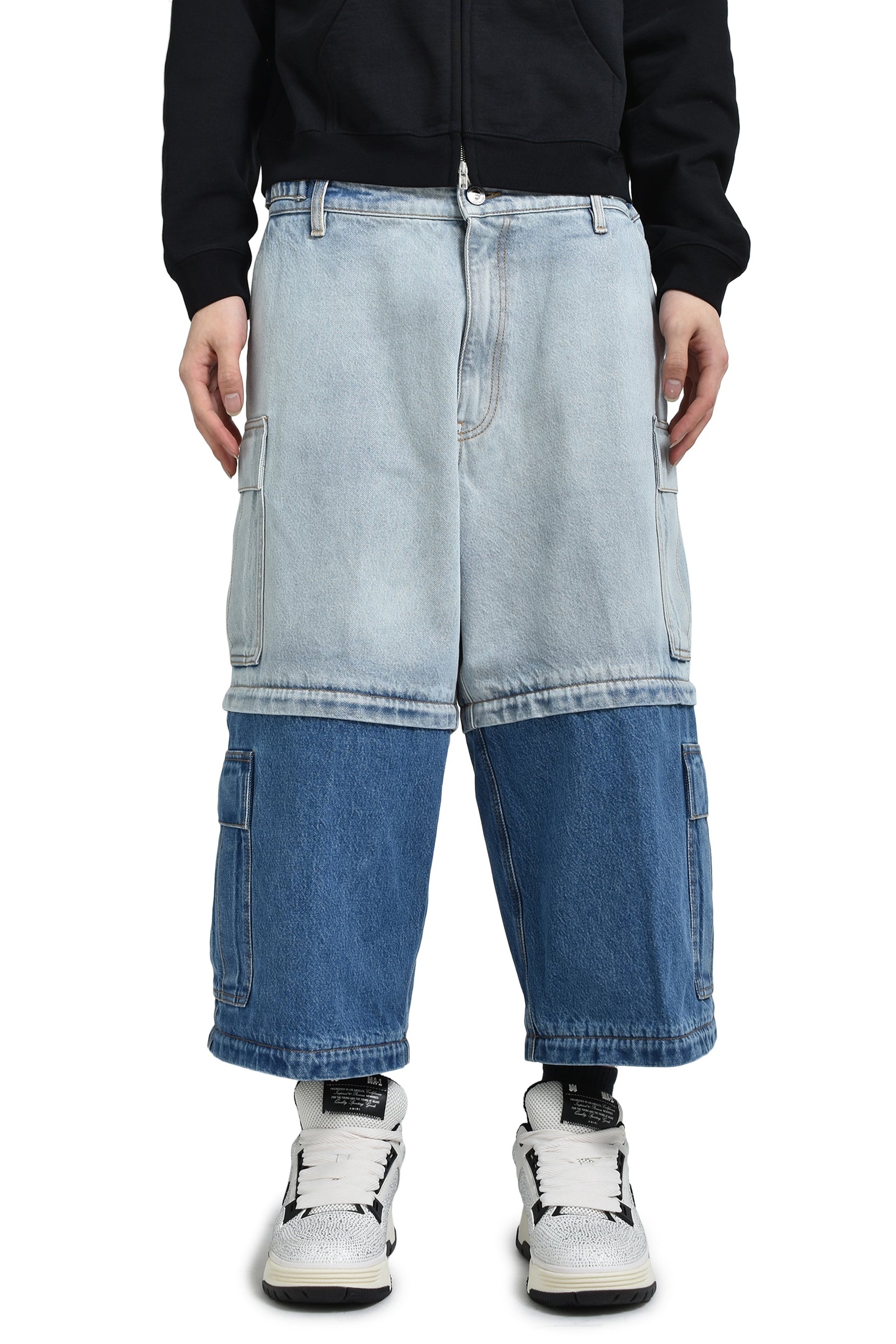DECONSTRUCTED TRIPLE CARGO PANTS / L.BLU/MID BLU/BLK - 5