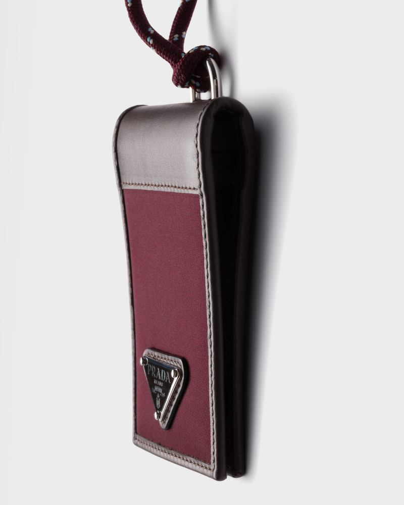 Prada Speedrock Re-Nylon and leather card holder with strap 4