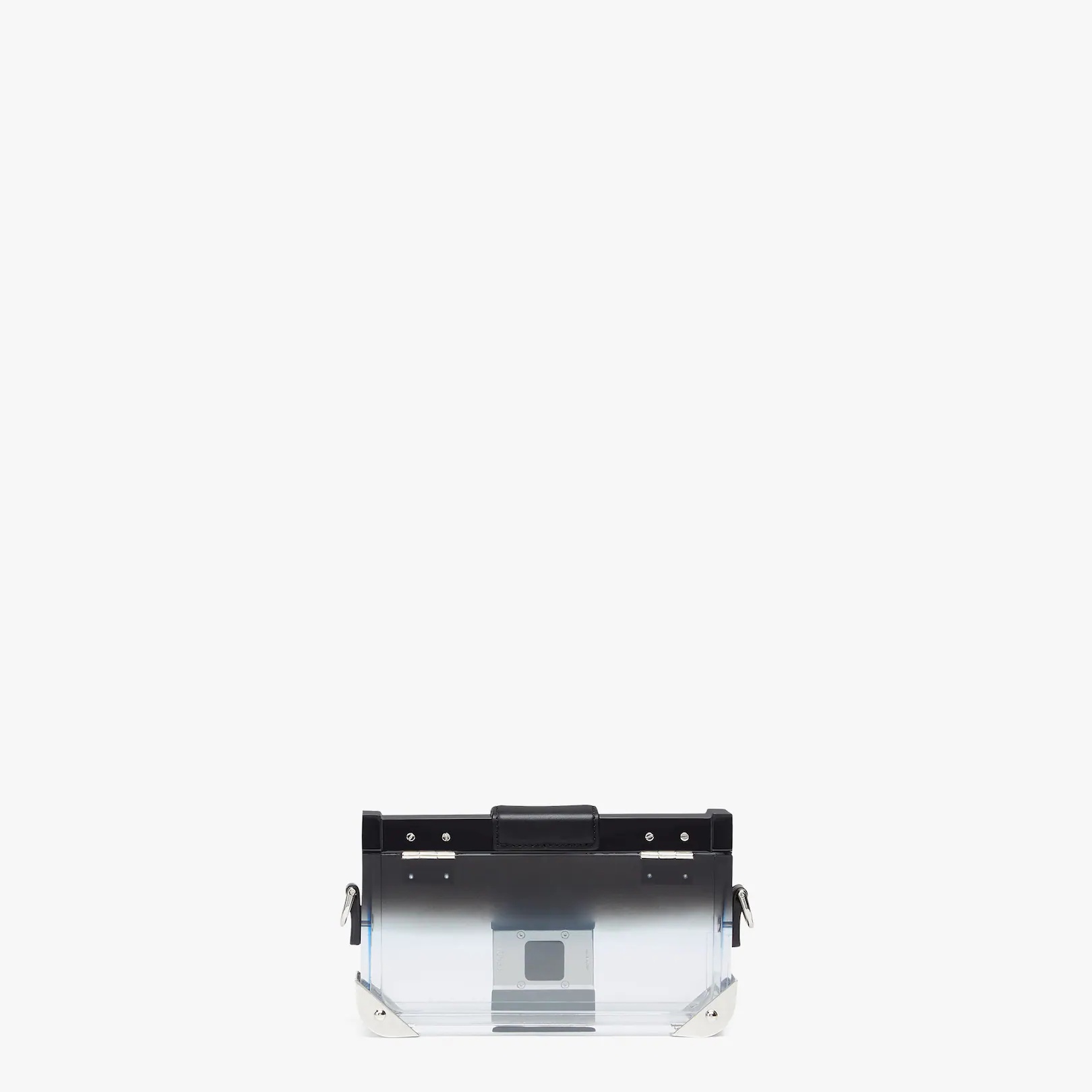 Rigid Baguette bag made of transparent plexiglass with black gradient effect. Square flap and magnet - 3