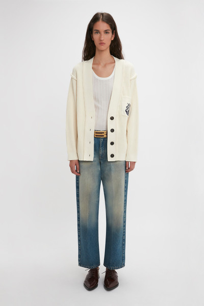 Victoria Beckham Relaxed Fit Cardigan In Natural outlook