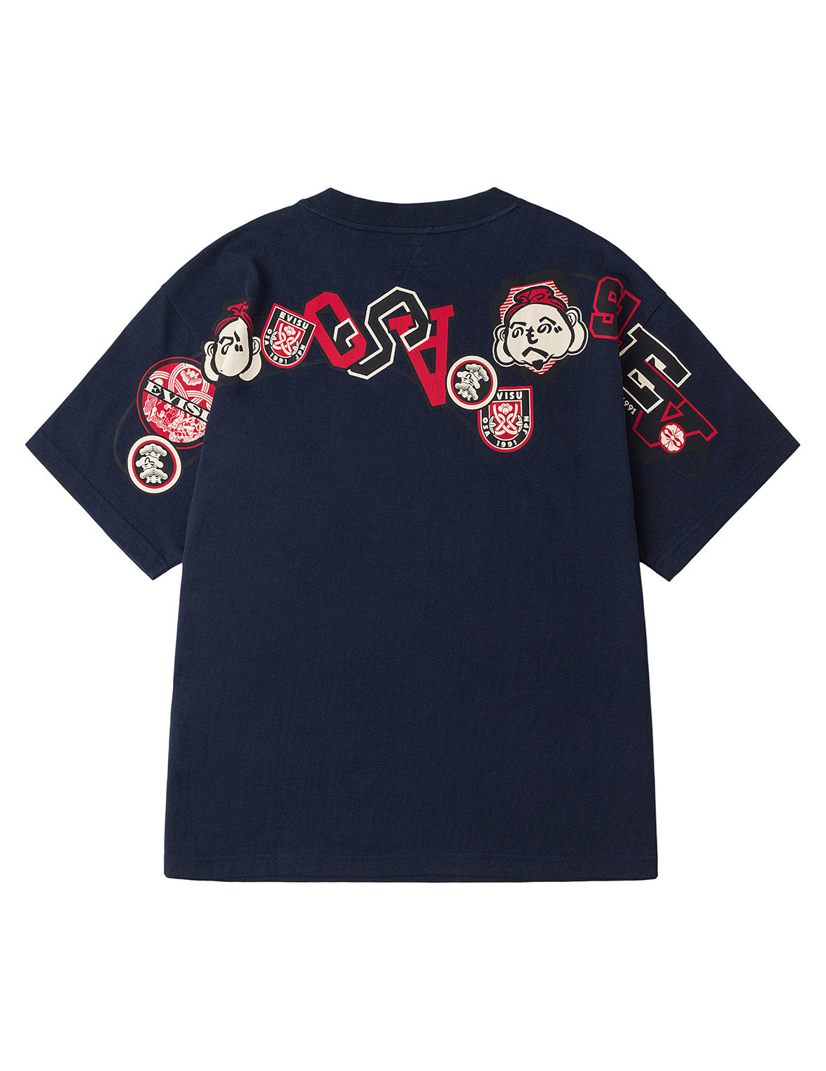 Henohenomohe Godhead and Wheel of Wisdom tag Daicock Print Relax Fit T-Shirt - 11
