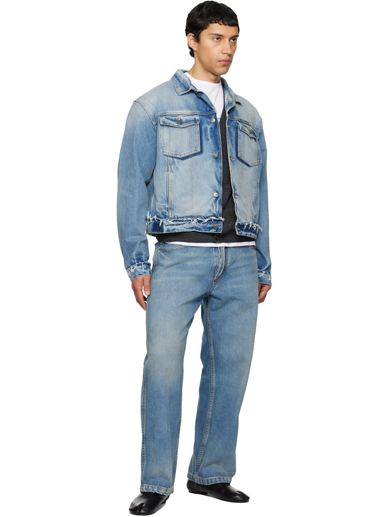 Maison Margiela Blue Straight-Leg Cropped Jeans outlook