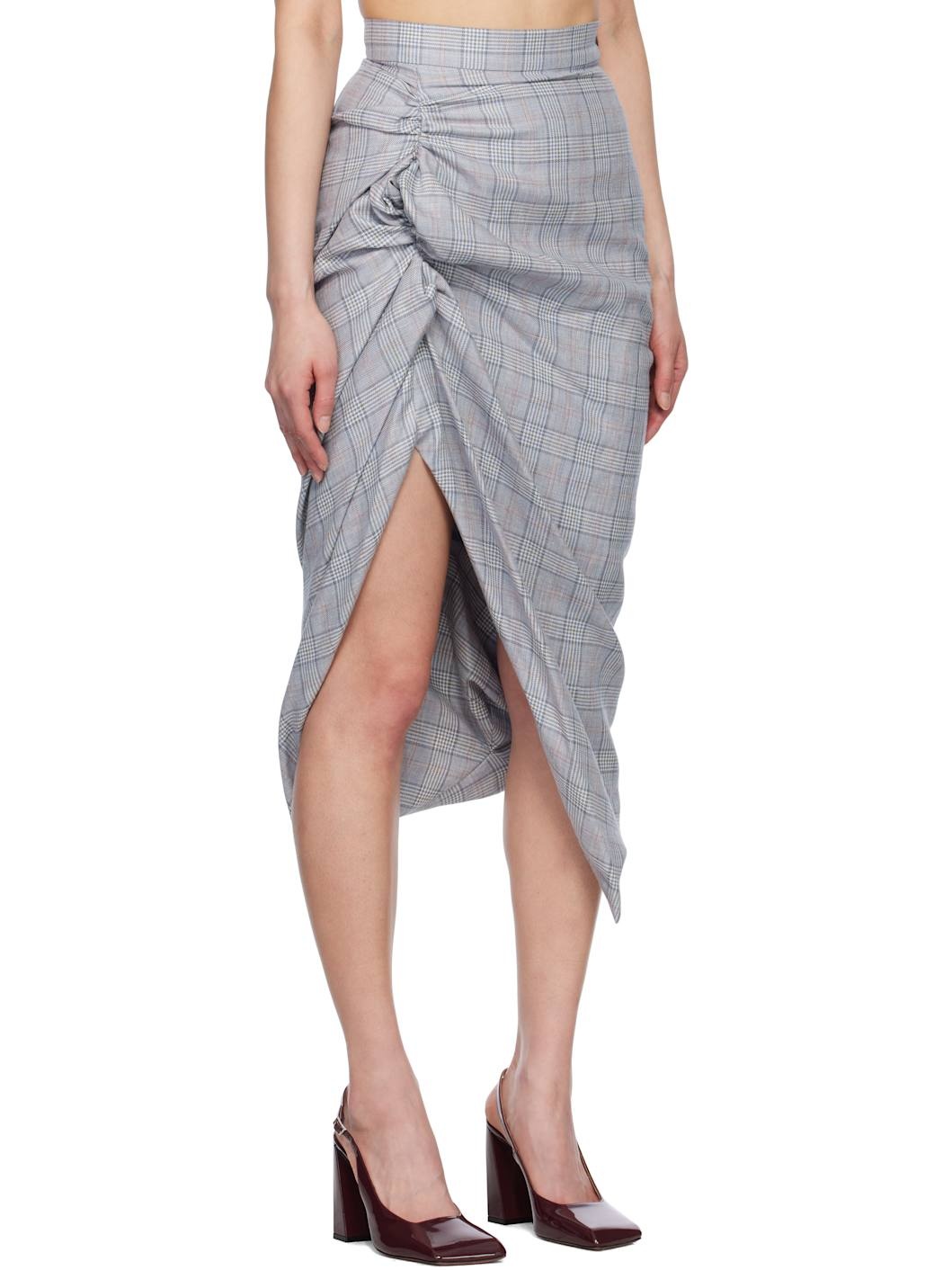 Gray Side Panther Midi Skirt - 2