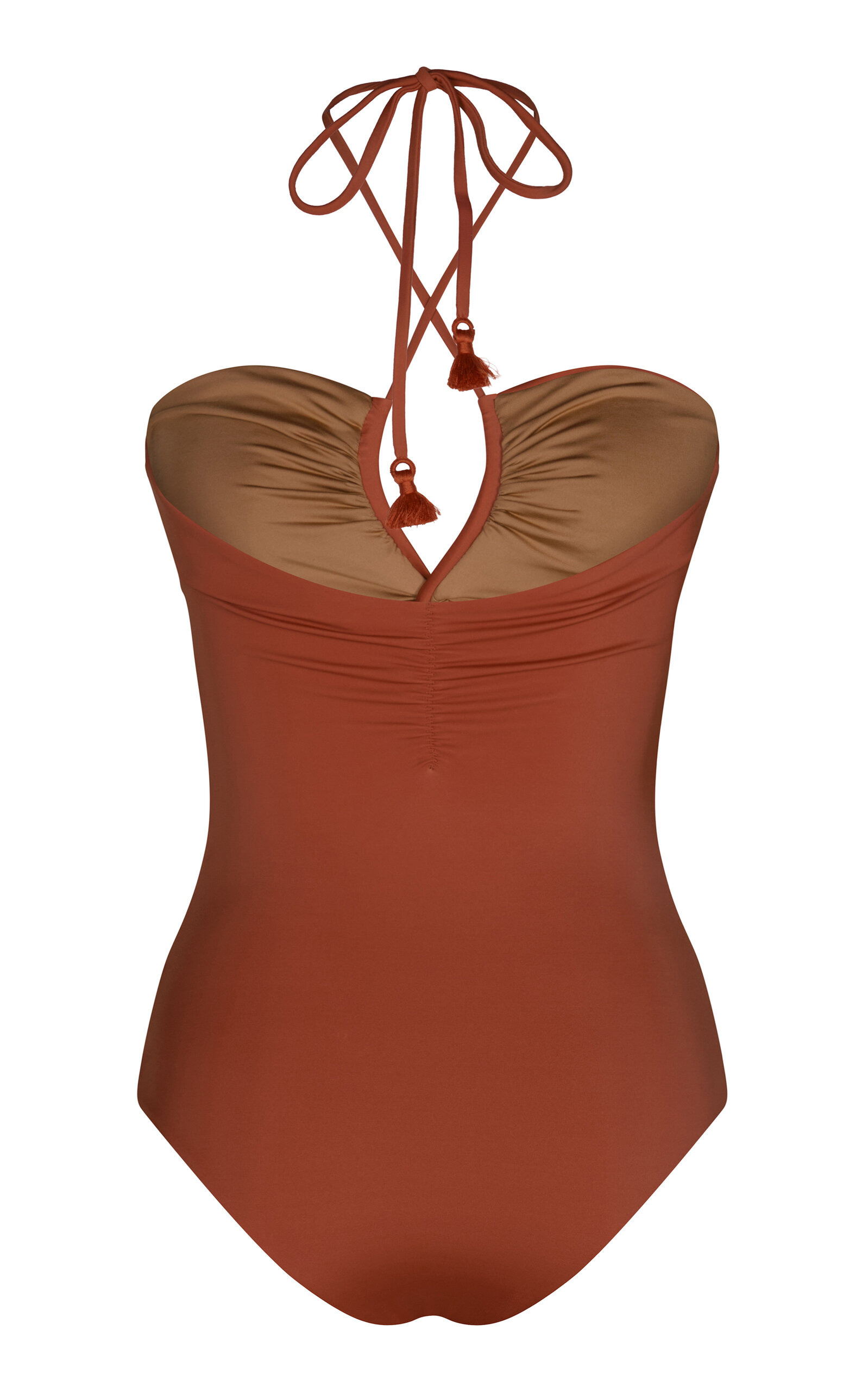 Coral Reef Ruched One-Piece Swimsuit orange - 4
