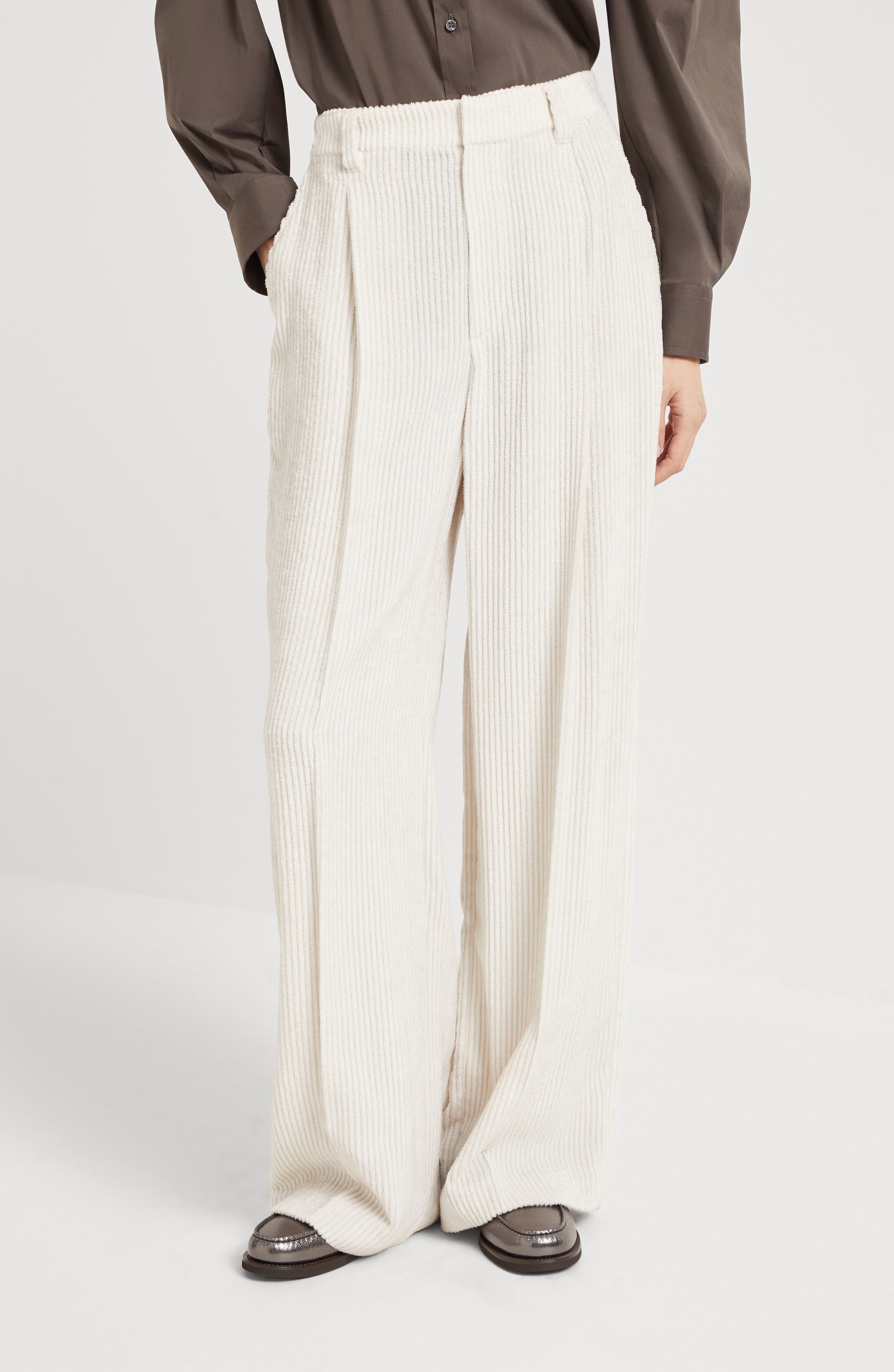 Brunello Cucinelli Sartorial track trousers in Butter at Nordstrom - 2