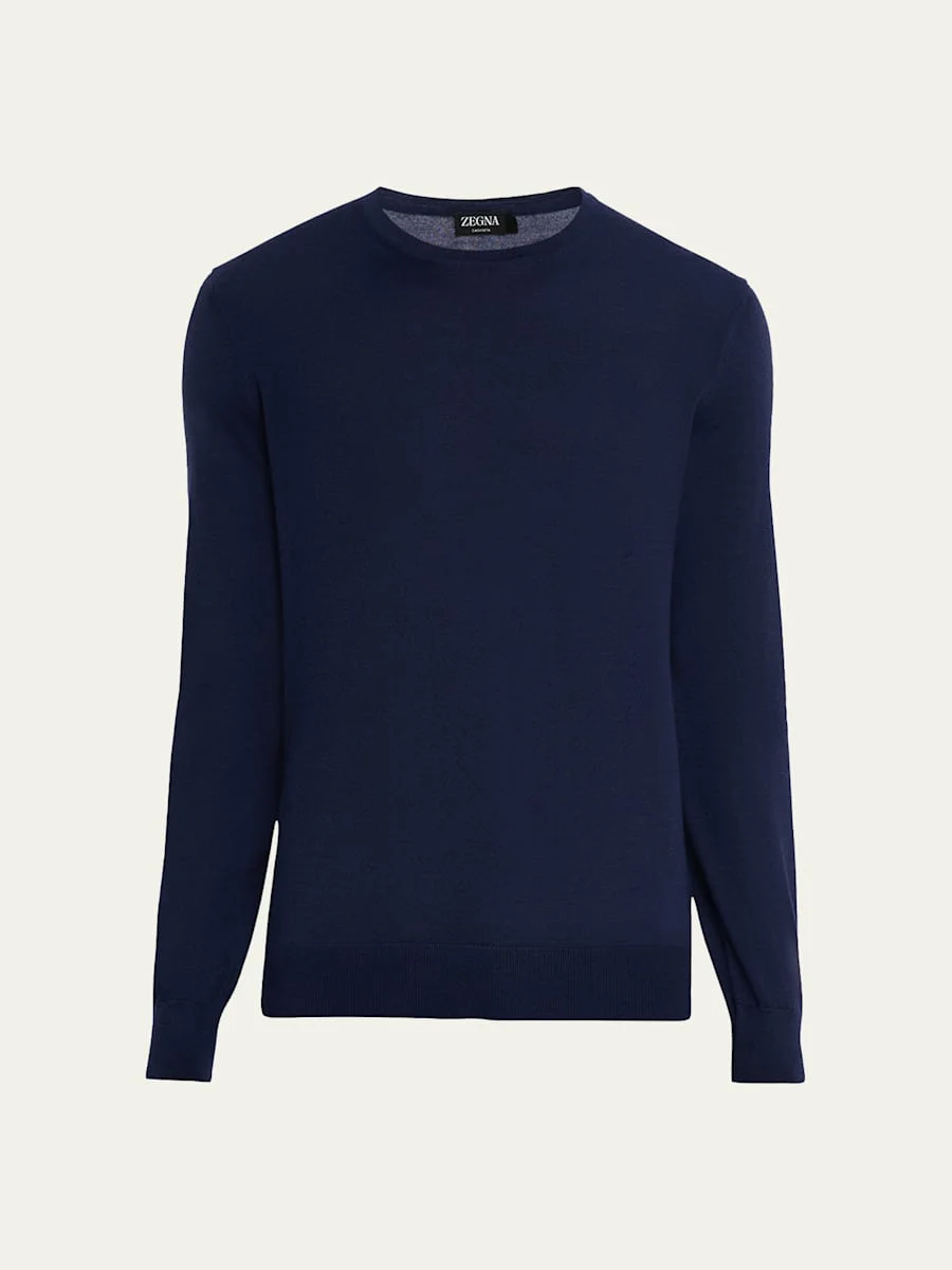 Men's Cashseta Cashmere and Silk Crewneck Sweater - 1