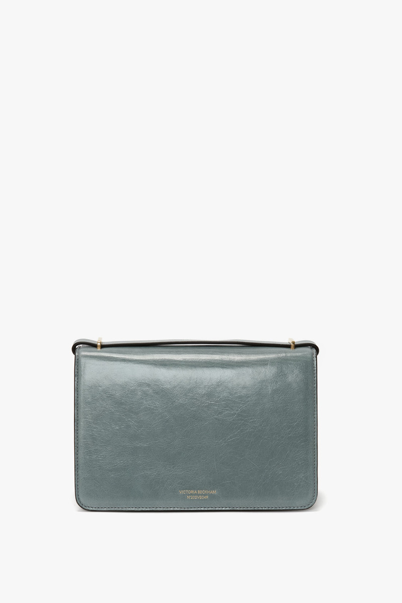 Victoria Beckham 202 Crossbody Bag In Stone Grey Distressed Leather outlook