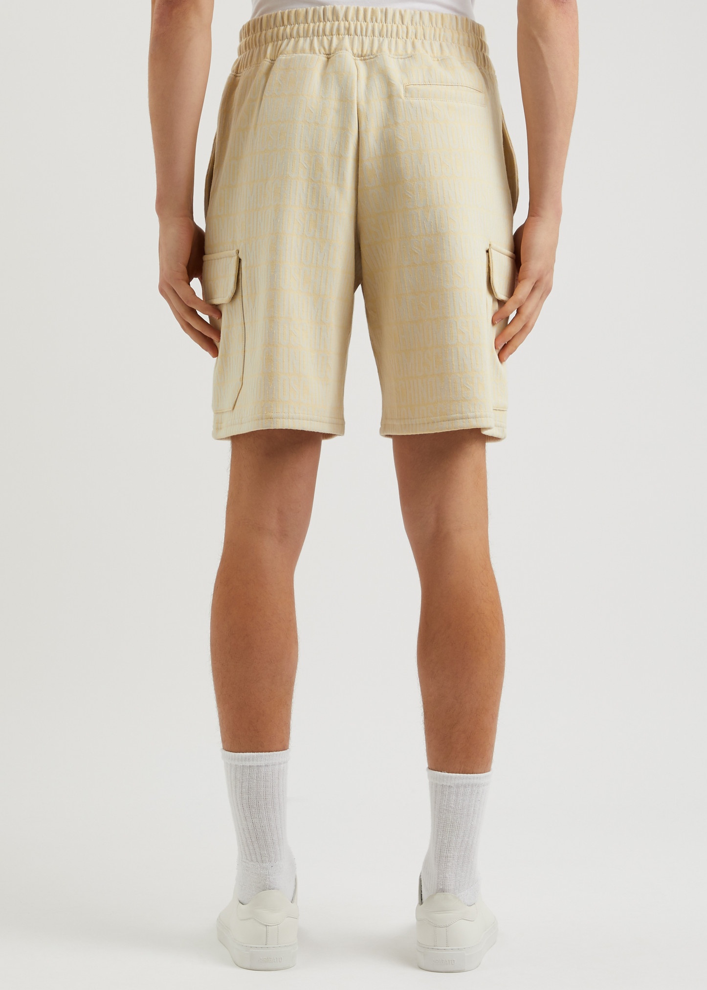 Logo-jacquard cotton-blend shorts - 3