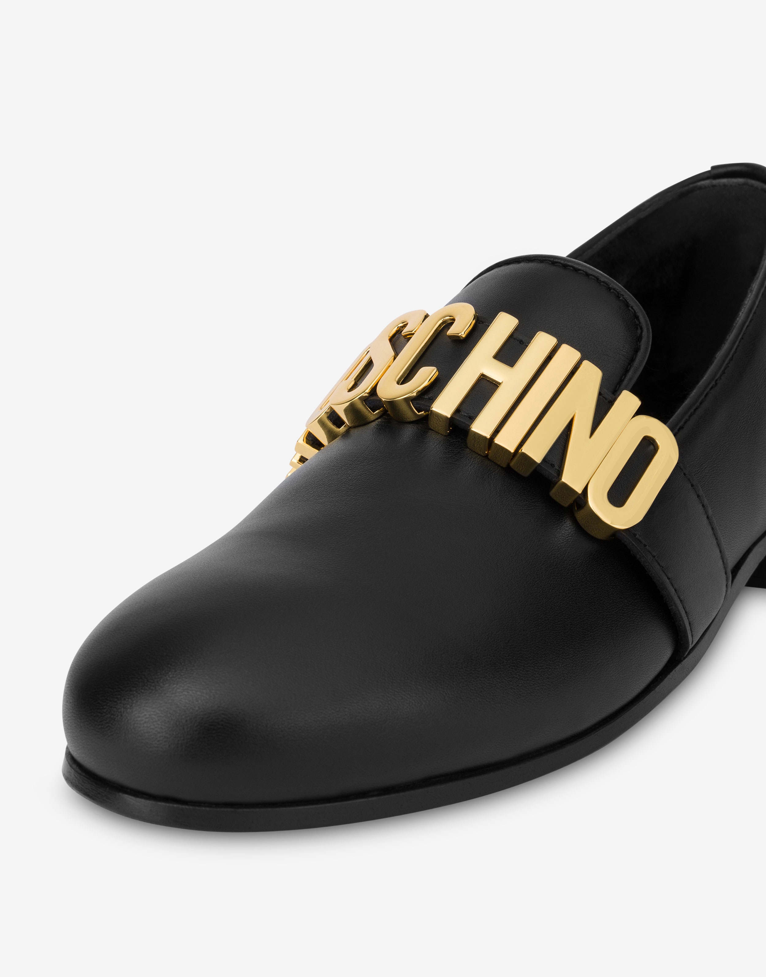 MAXI LETTERING LOGO CALFSKIN LOAFERS - 4