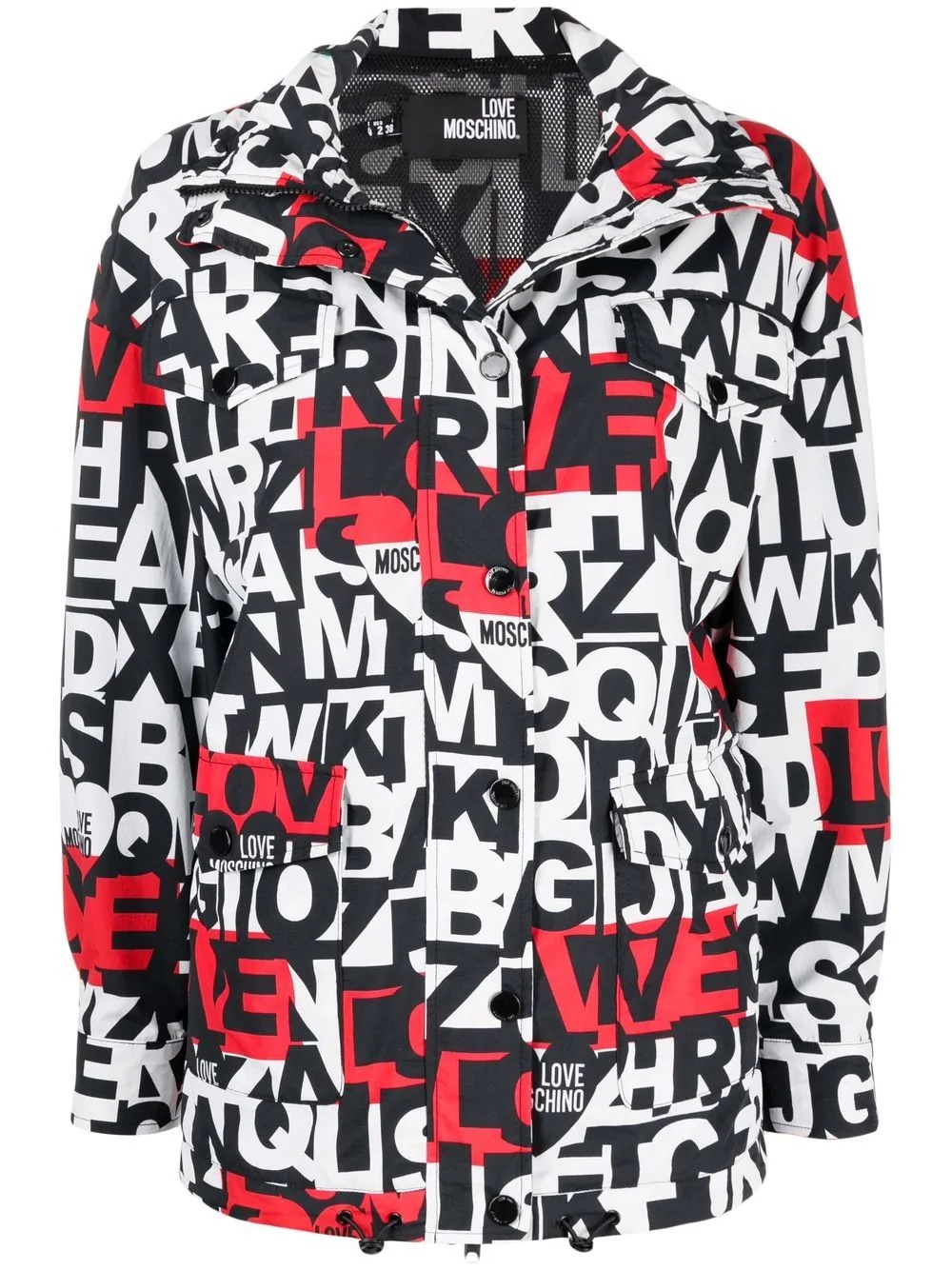 alphabet-print jacket - 1