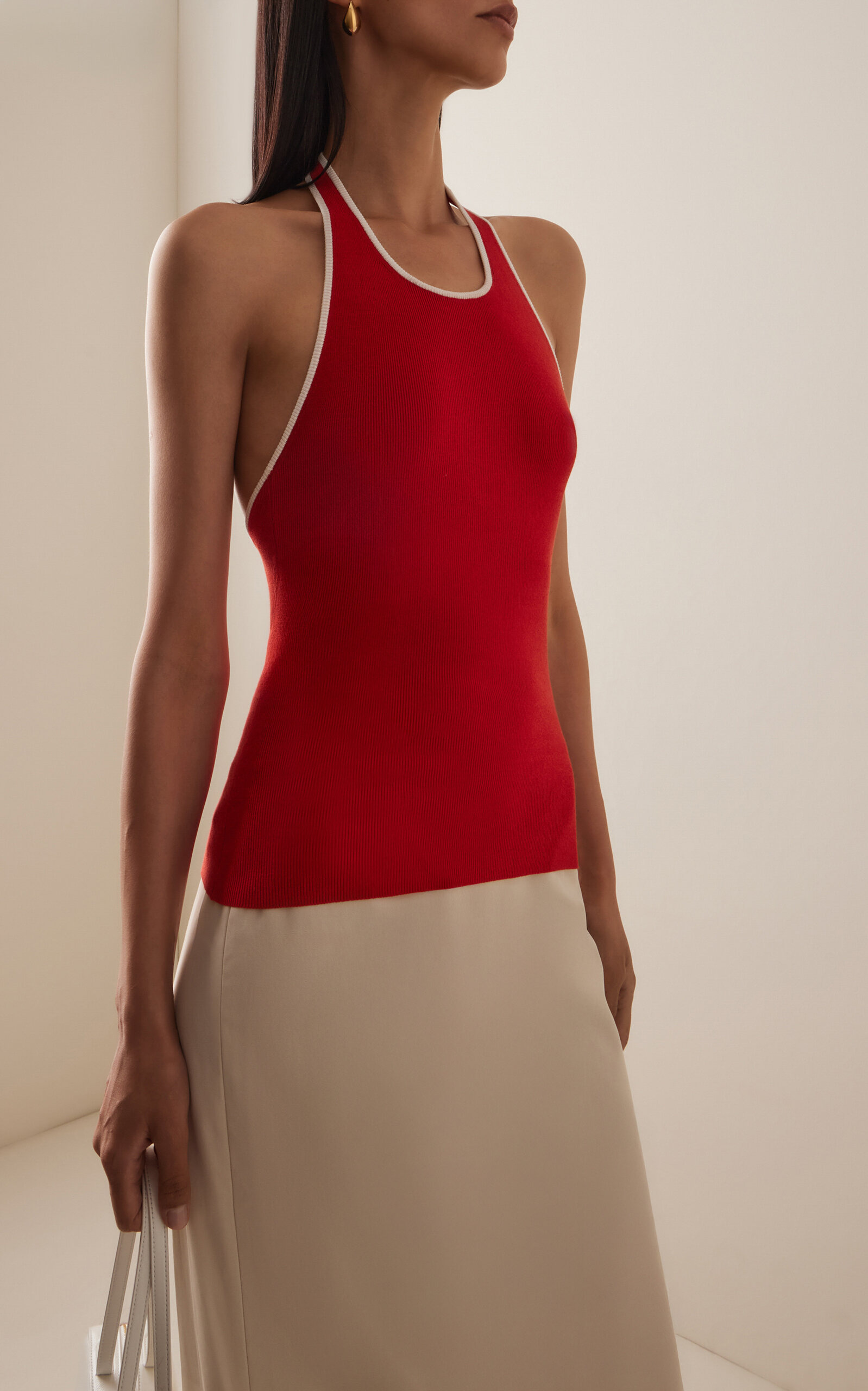 Fine Line Halter Top red - 2