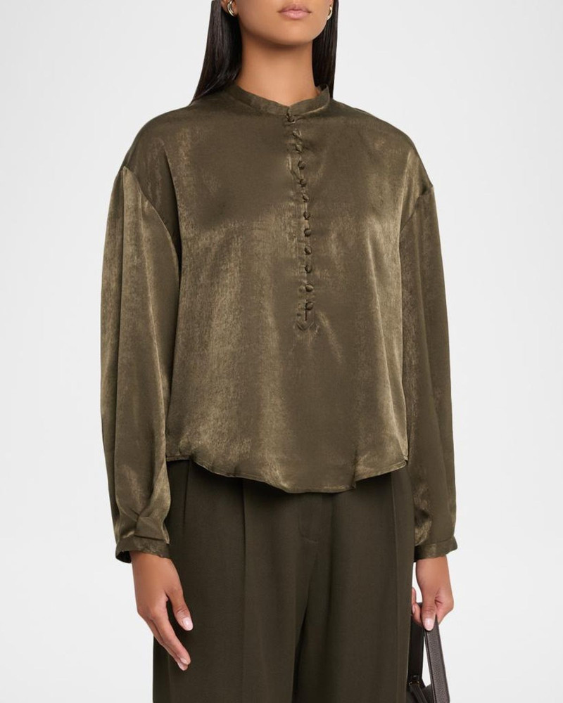 Ezia Long-Sleeve Flutter Blouse 4