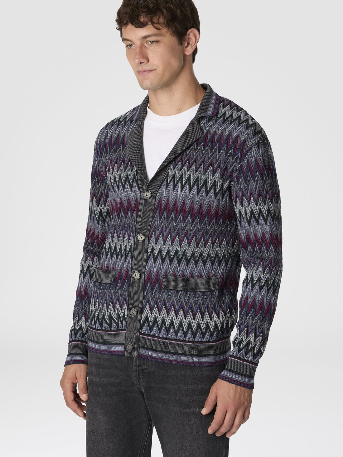 Zigzag Cardigan in Pure Wool - 4