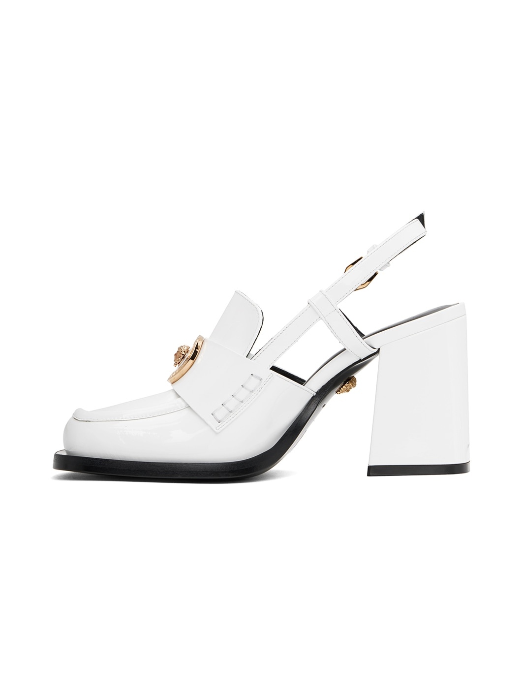 White Alia Slingback Heels - 3