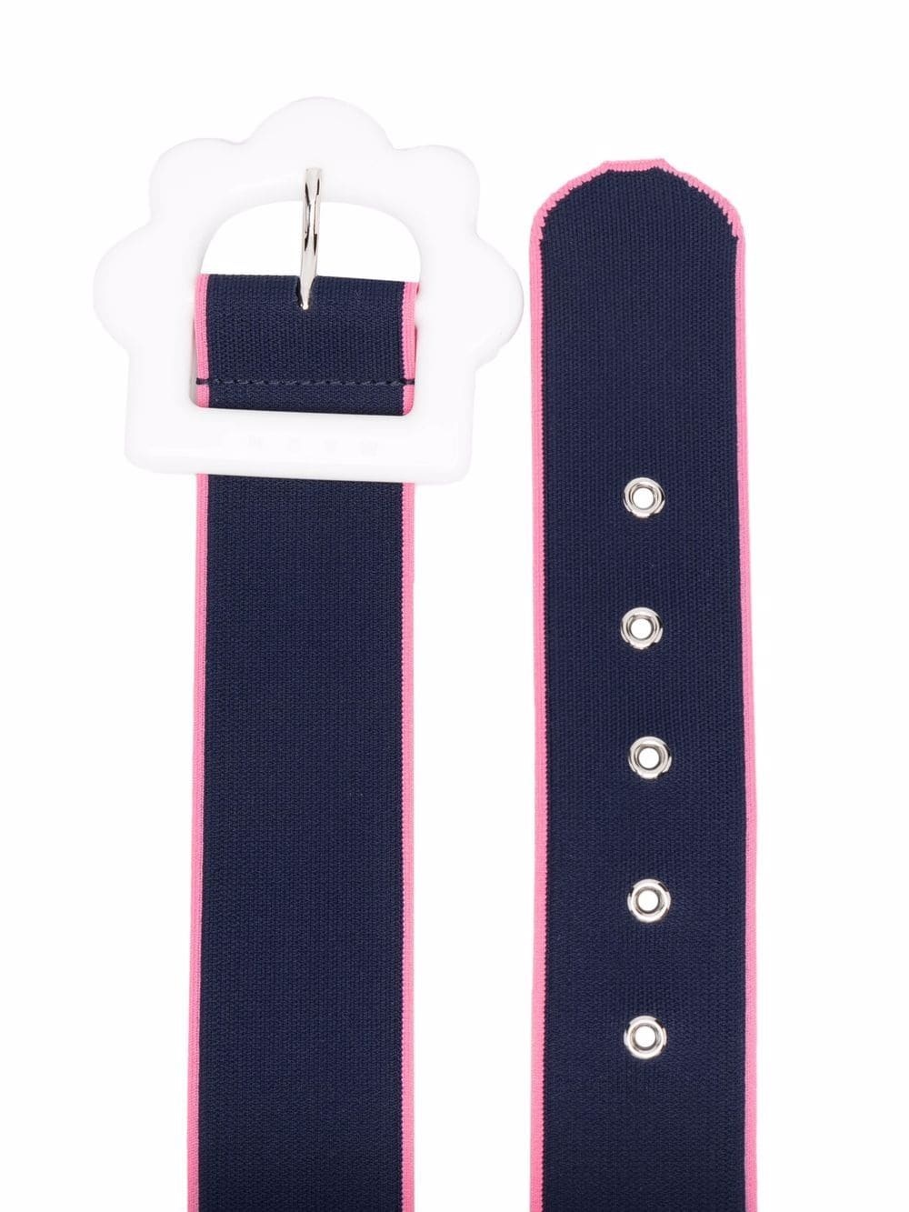 scallop-buckle two-tone belt - 2