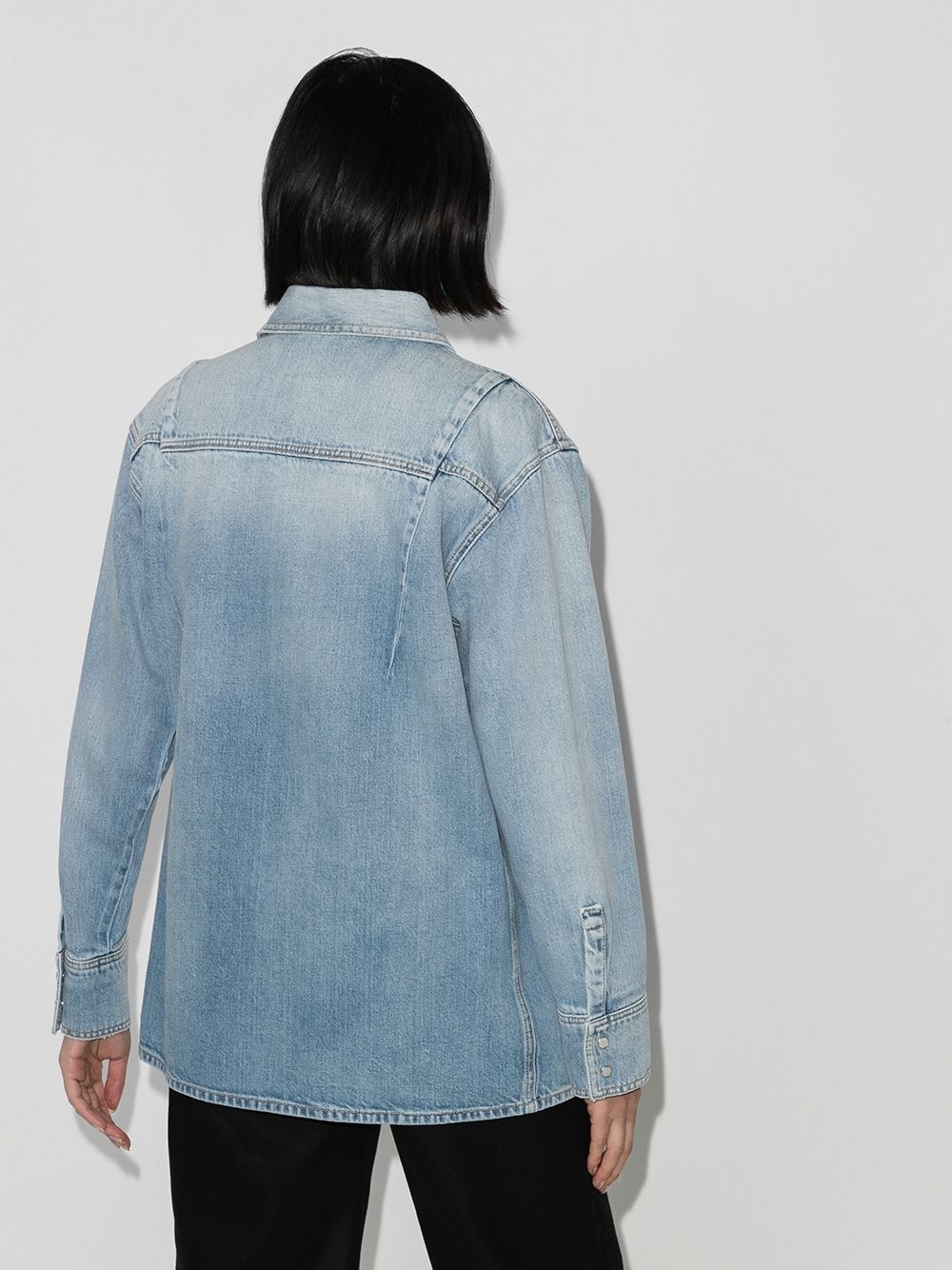 patch pocket denim shirt - 3