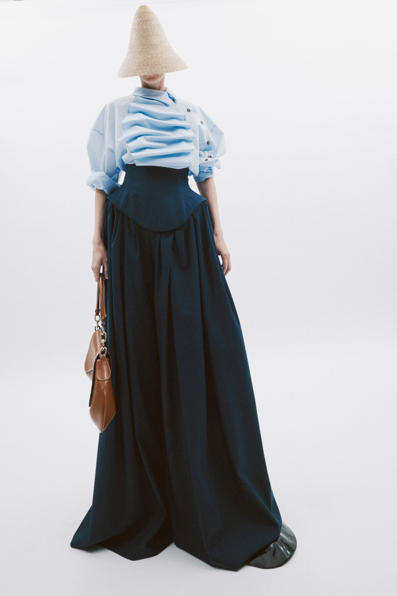 BASQUE PLEATED TROUSERS NAVY 2