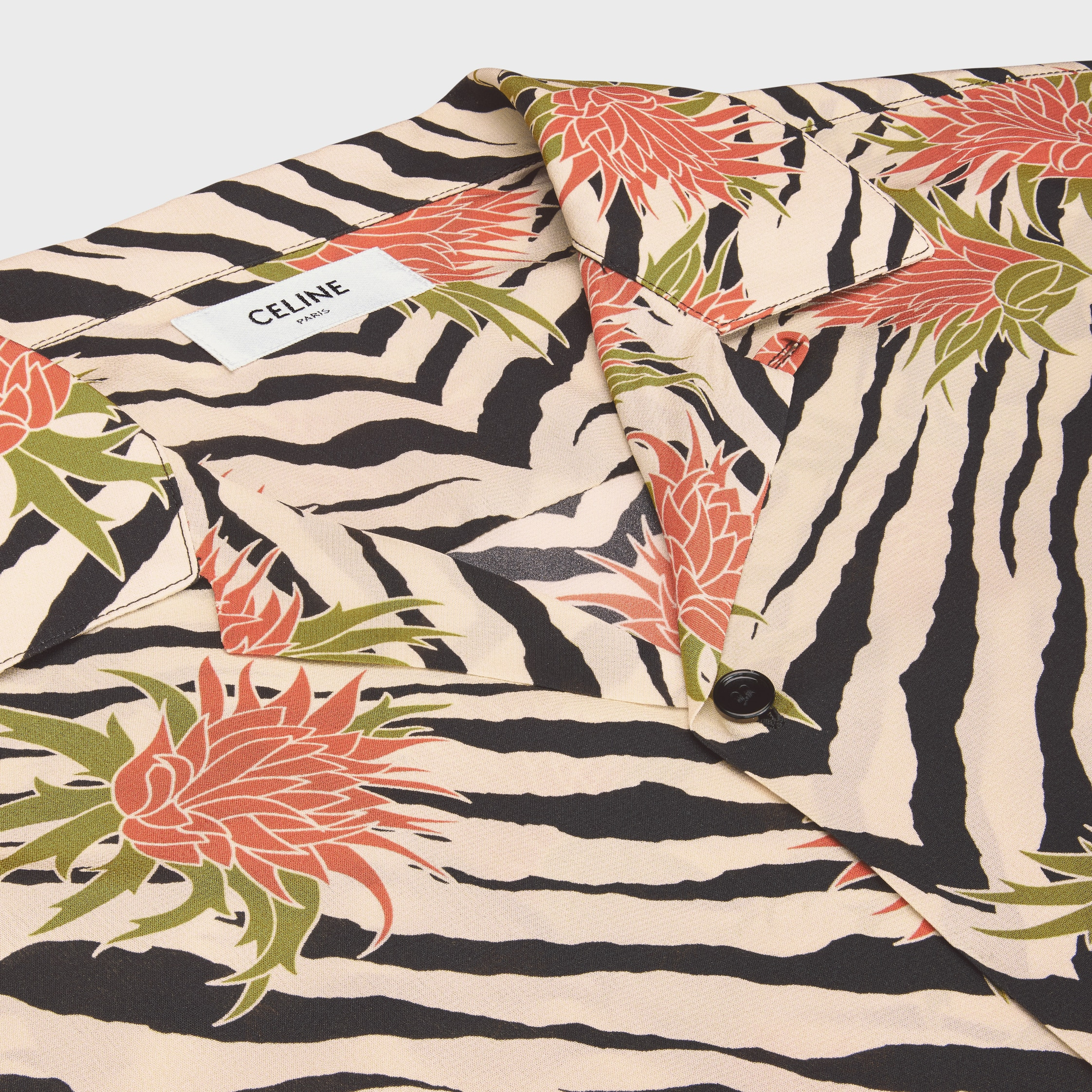 hawaiian shirt in printed crêpe de chine - 3